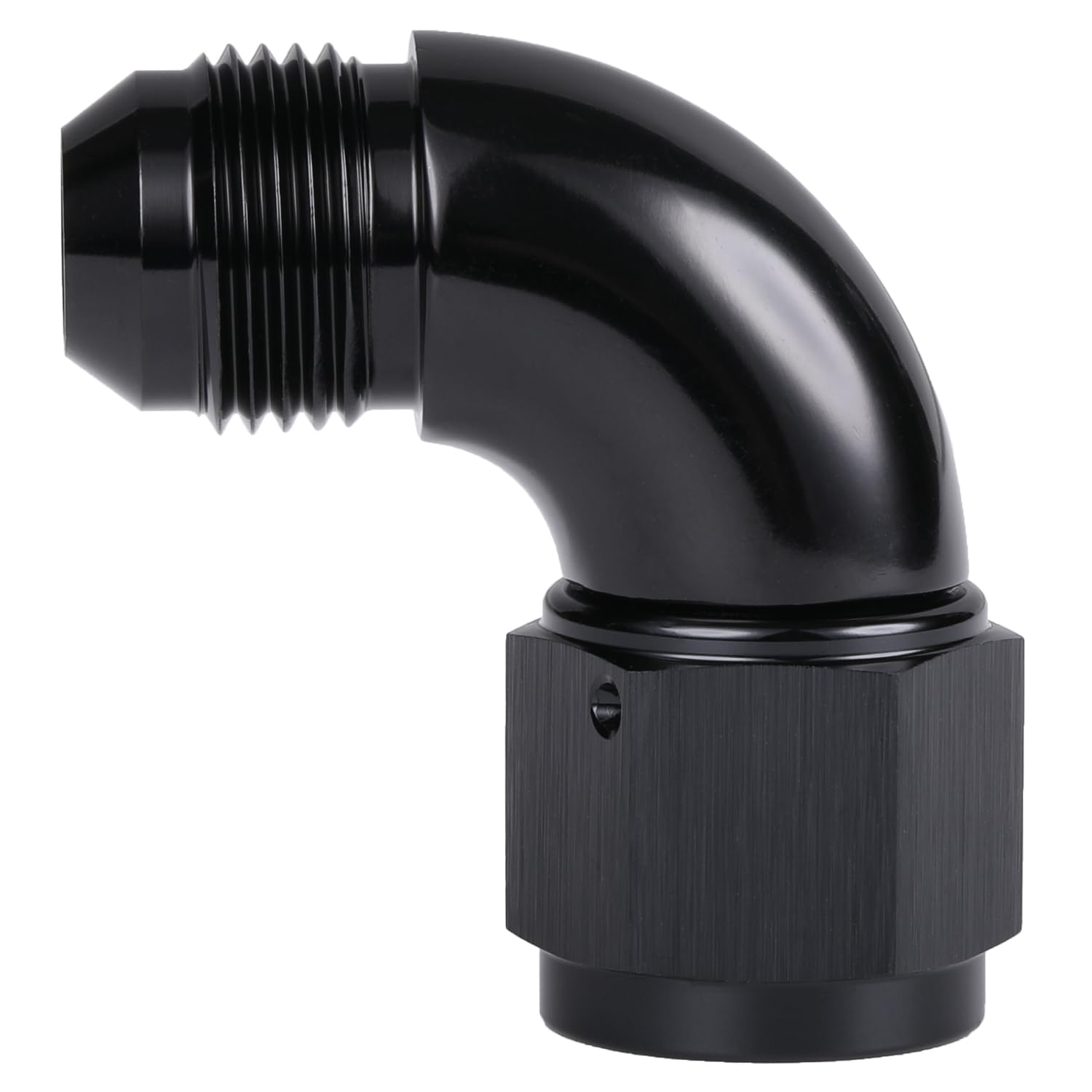 Podavelle 90 Degree 10An Male To 10An Female Swivel Full Flow Fitting Adapter Coupler Aluminum Black