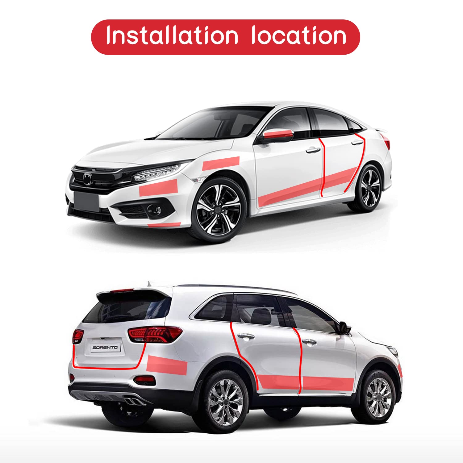 Miytsya 1 Pc Car Universal Door Sill Transparent Anti-Collision Protection Strip, Car Door Edge Trim Protection Film, Trunkanti-