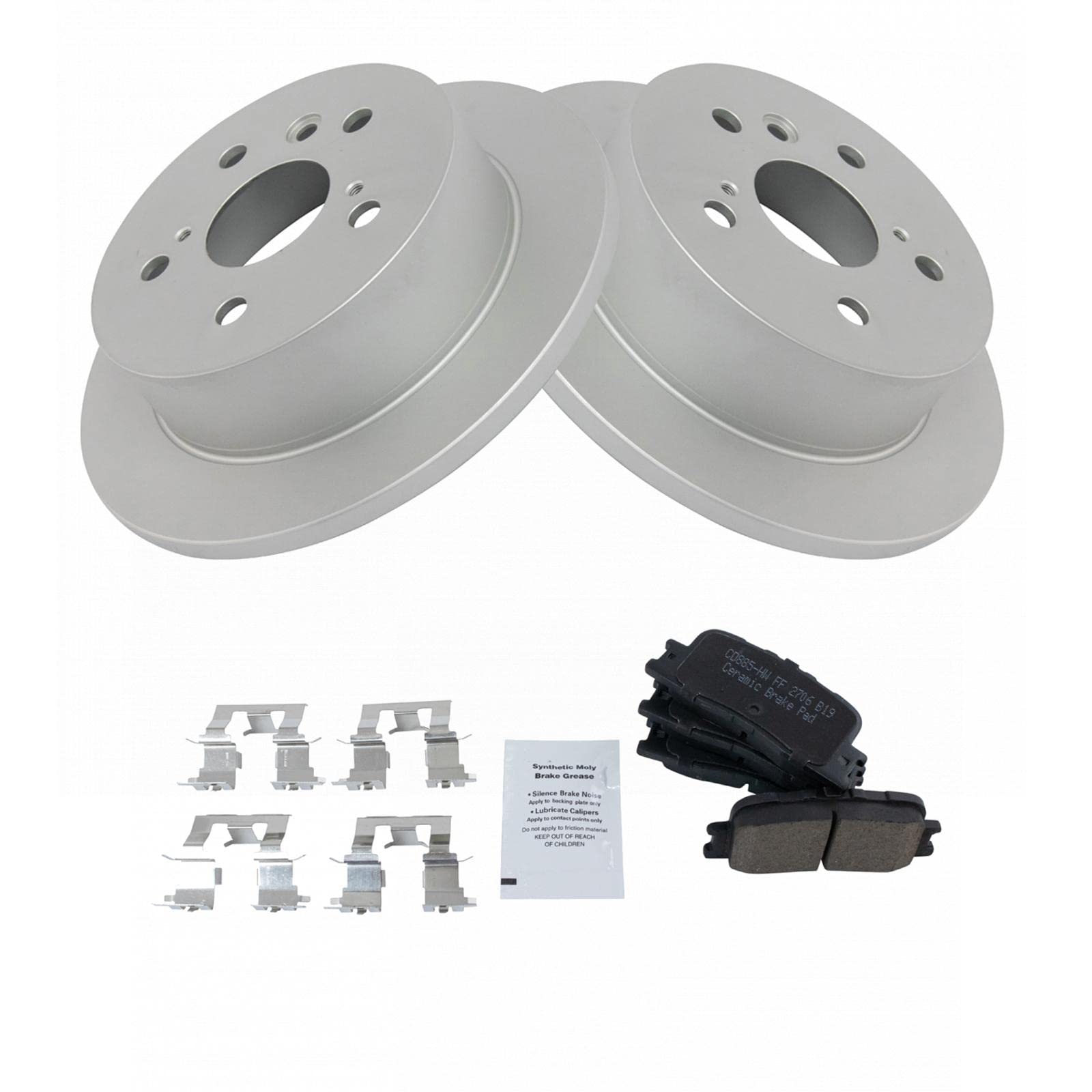 Trq Rear Brake Pad & Rotor Kit Brake Pads Brake Rotor Ceramic Premium G-Coated Compatible With 2002-2003 Lexus Es300 2004-2006 E