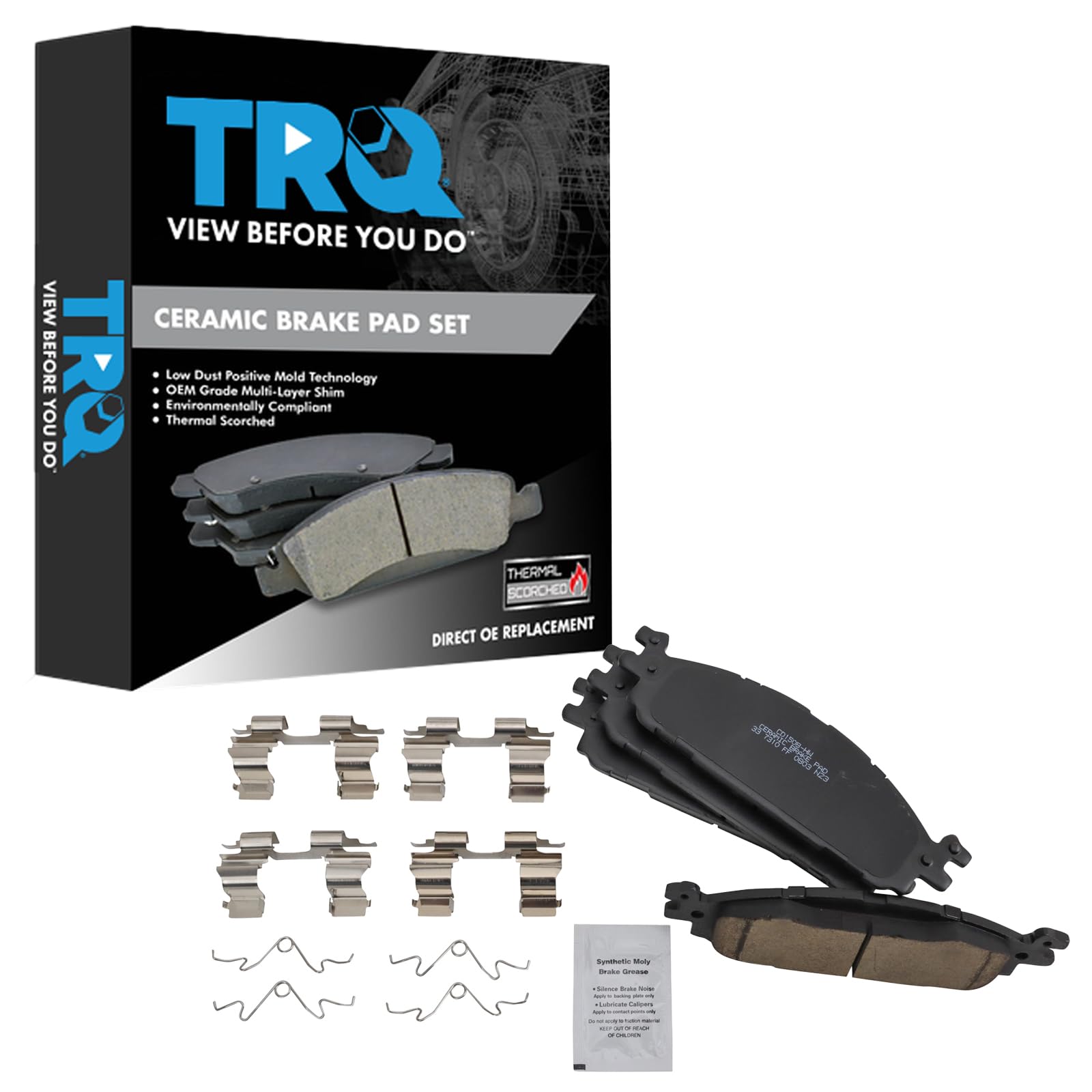 TRQ Front Brake Pads Ceramic Compatible with 2011-2019 Ford Explorer 2009-2019 Flex 2010-2019 Taurus 2009-2012 Lincoln MKS MKT