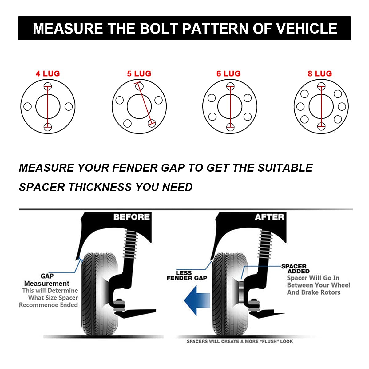 Vlaoschi Black 5X112 Hubcentric Wheel Spacers (No Lip 66.56Mm Bore) 1/4 Inch (6Mm) Compatible With Benz Bmw-Audi 5 Lug For A4 A5