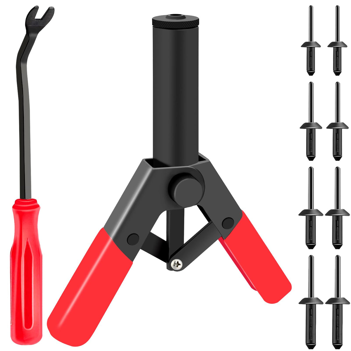 smseace 42Pcs Plastic Rivet Gun Kit, Including 40Pcs 4-Sizes Plastic Pop Rivets,1Pcs Plastic Rivet Removal Tool,1pcs Plastic Riv