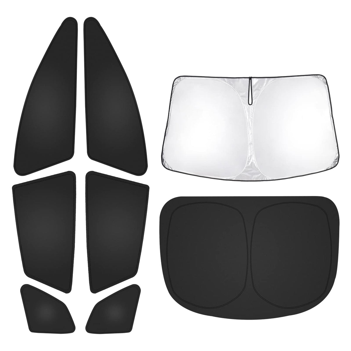 T Tgbros Windows Sunshade For Tesla Model S Plaid 2021-2025 Windshield Side Rear Window Full Set Car Privacy Sun Shades Foldable