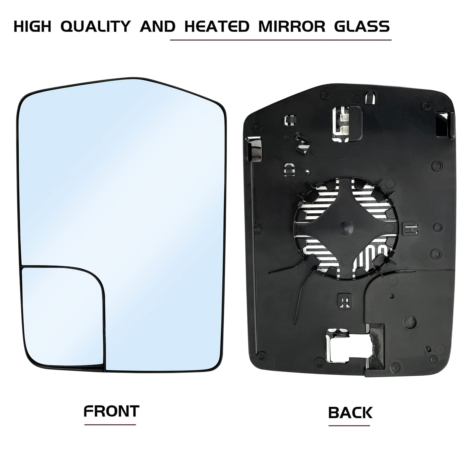 Driver Left Side Heated Mirror Replacement For 2011 2012 2013 2014 Ford F150 Blind Spot Mirror Glass - Side View Heated Convex Mirror Glass With Rear Holder Bl3Z-17K707-E