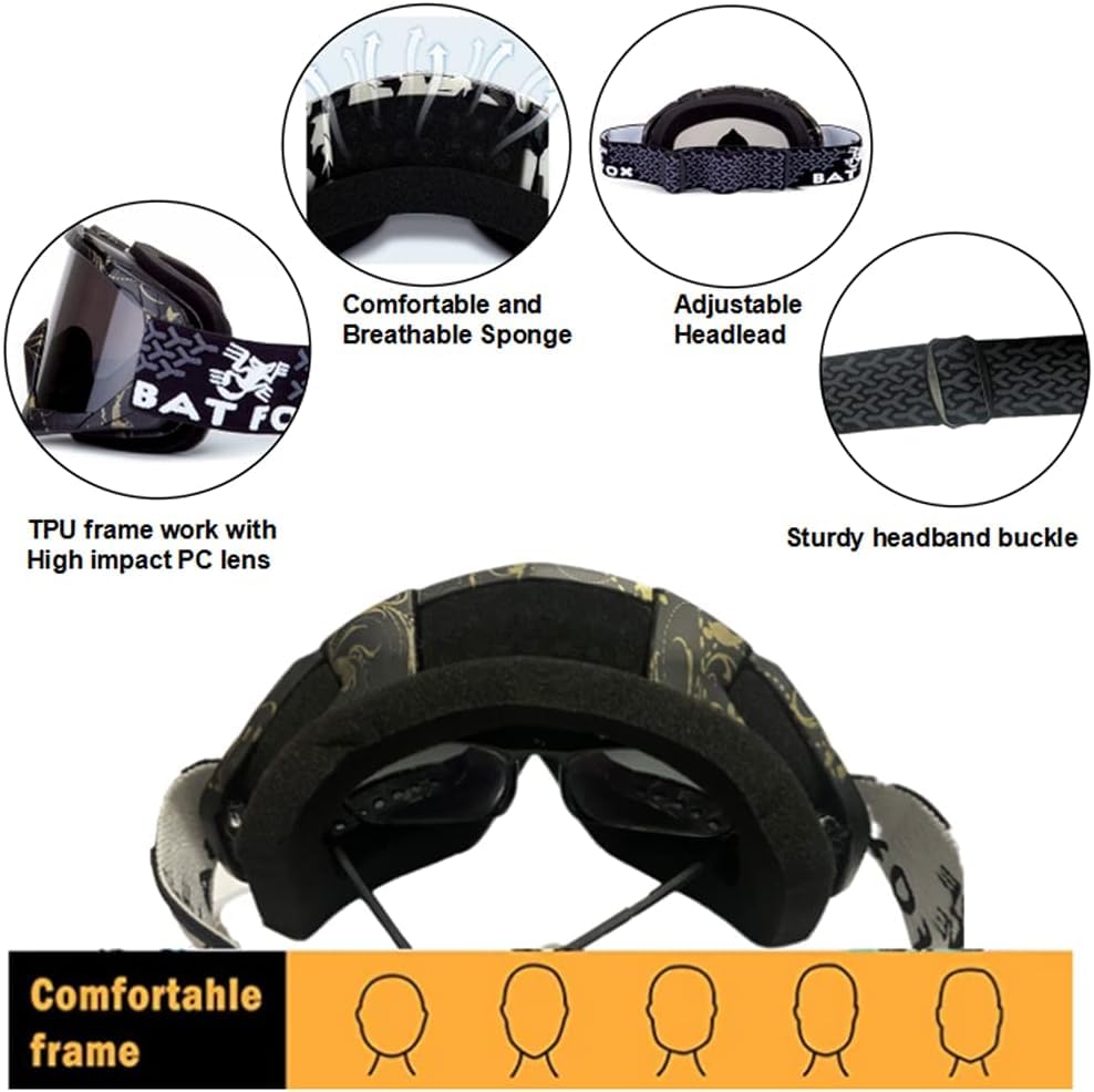 Zsling Otg Ski Goggles - Uv Protection Anti Fog Ski/Snowboard Goggles For Men Women Youth Clear Snow Goggles, Dirt Bike,Motocros