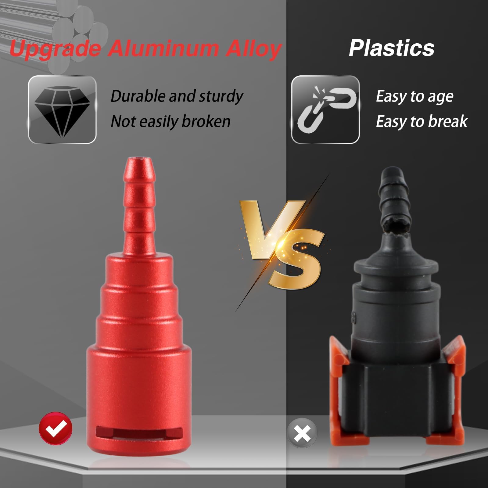 Fusch Upgraded Aluminum Alloy Fuel Filter Return Line Connector Compatible With Ford 6.7L Powerstroke Diesel 2017-2020 Replaces#