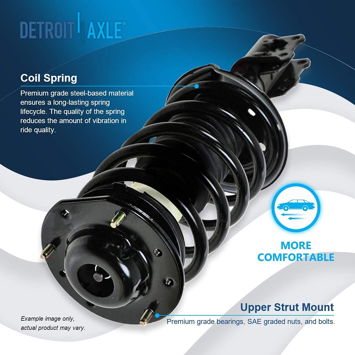 Detroit Axle - 2 Front Struts For 2004-2012 Chevrolet Malibu, 2005-2010 Pontiac G6 Saturn Aura, 2 Struts W/Coil Springs Assembly