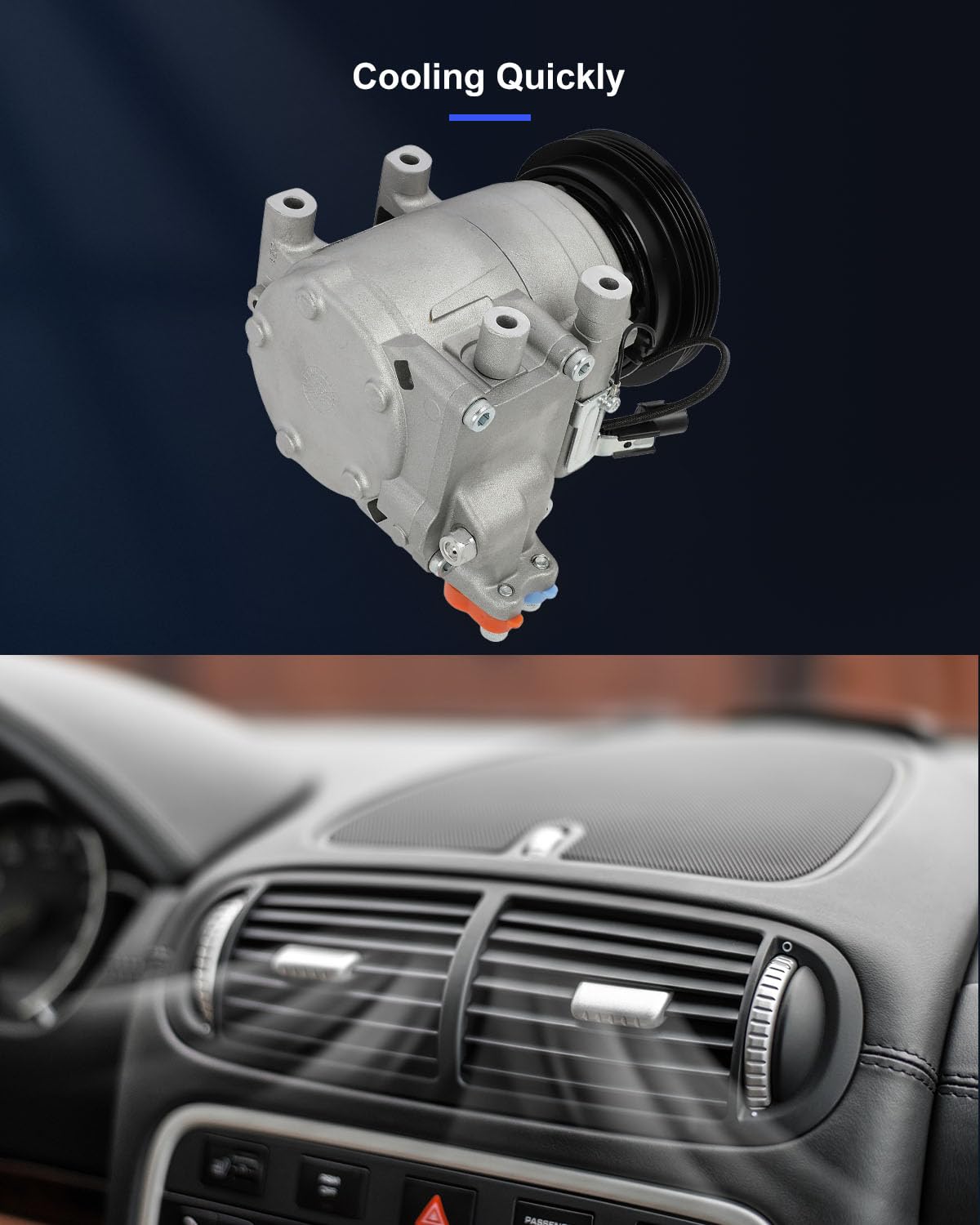 ECCPP A/C Compressor with Clutch 2001-2006 Fit for Hyundai Elantra 2.0L 2003-2008 Fit for Hyundai Tiburon 2.0L AC Compressor