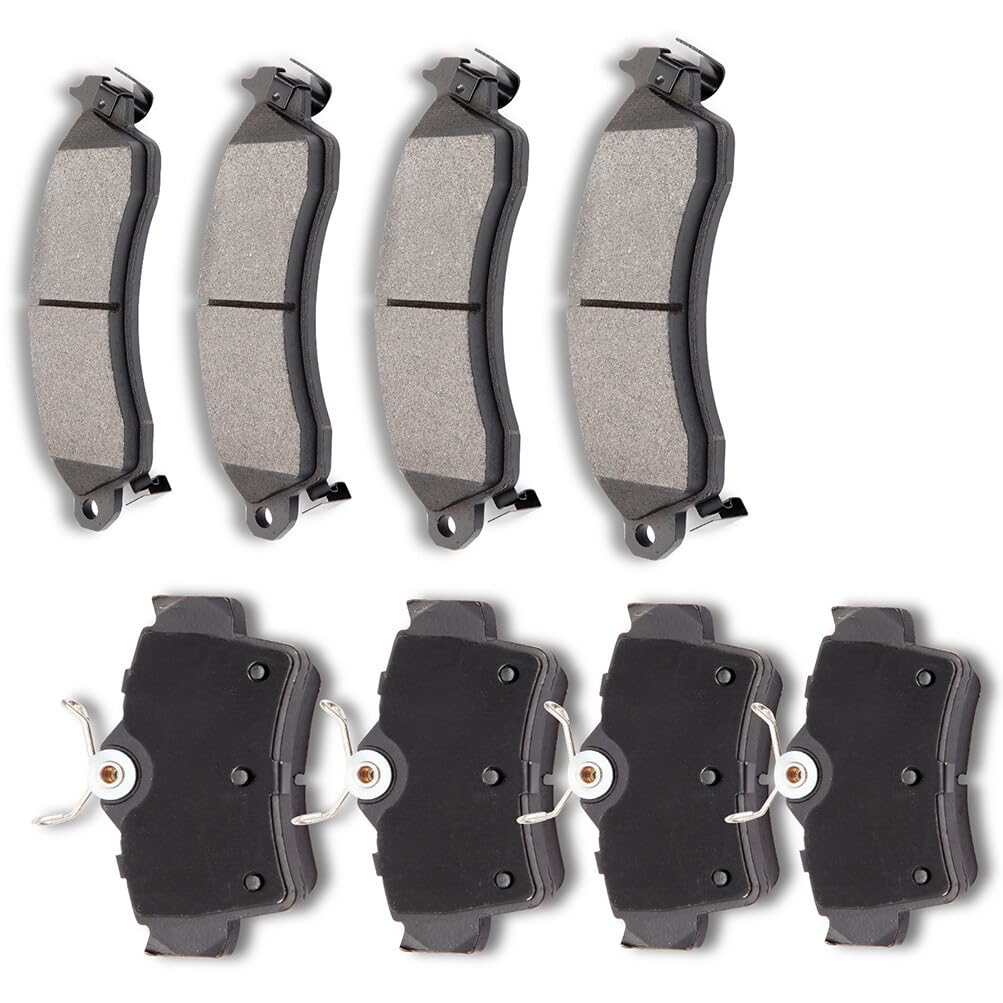 Automuto 8Pcs Front & Rear Semi-Metallic Disc Brake Pads Set D627 D412 For Ford For Mustang 1994-2001 2003-2004