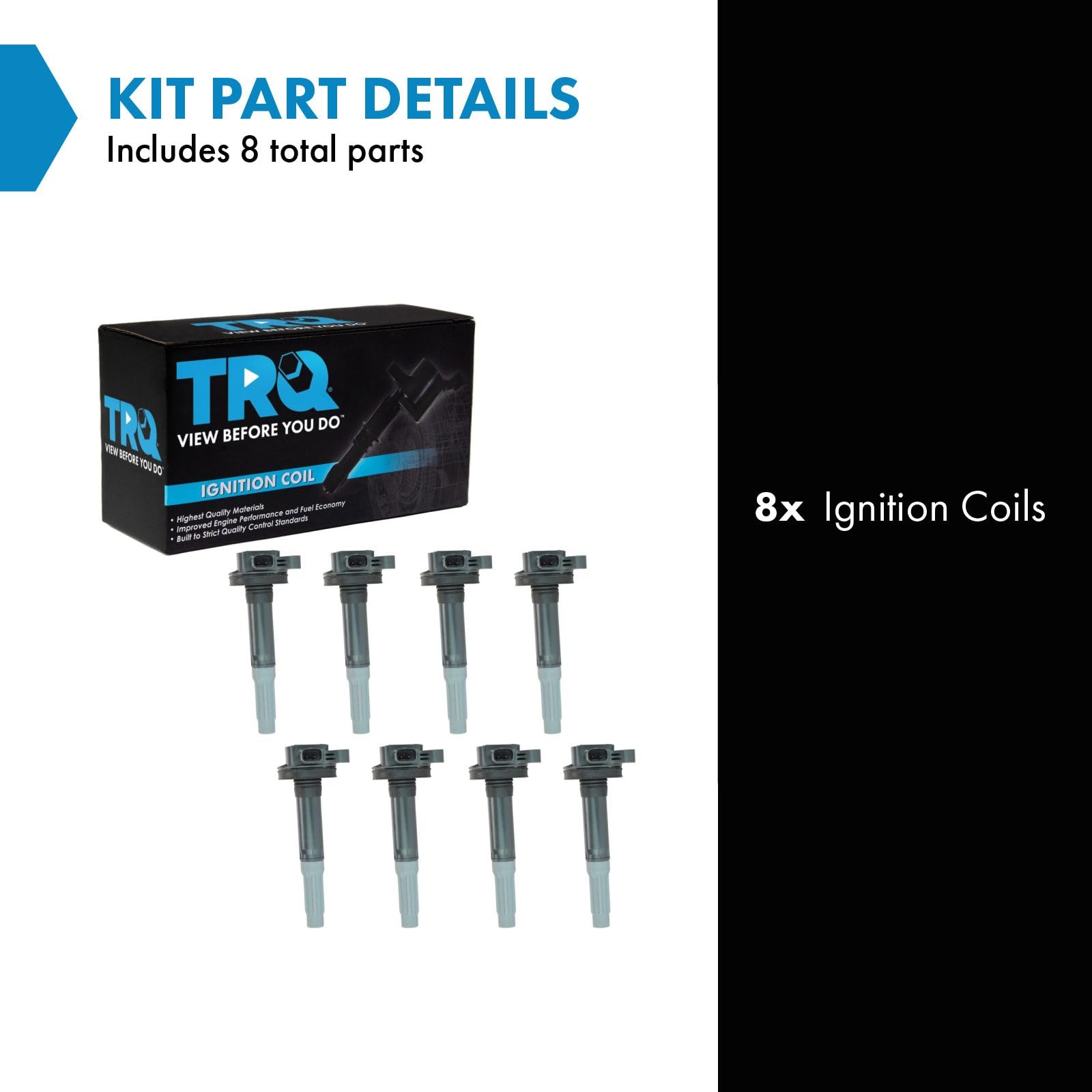 Trq Ignition Coil Set Compatible With 2011-2016 Ford F-150 2011-2015 Mustang