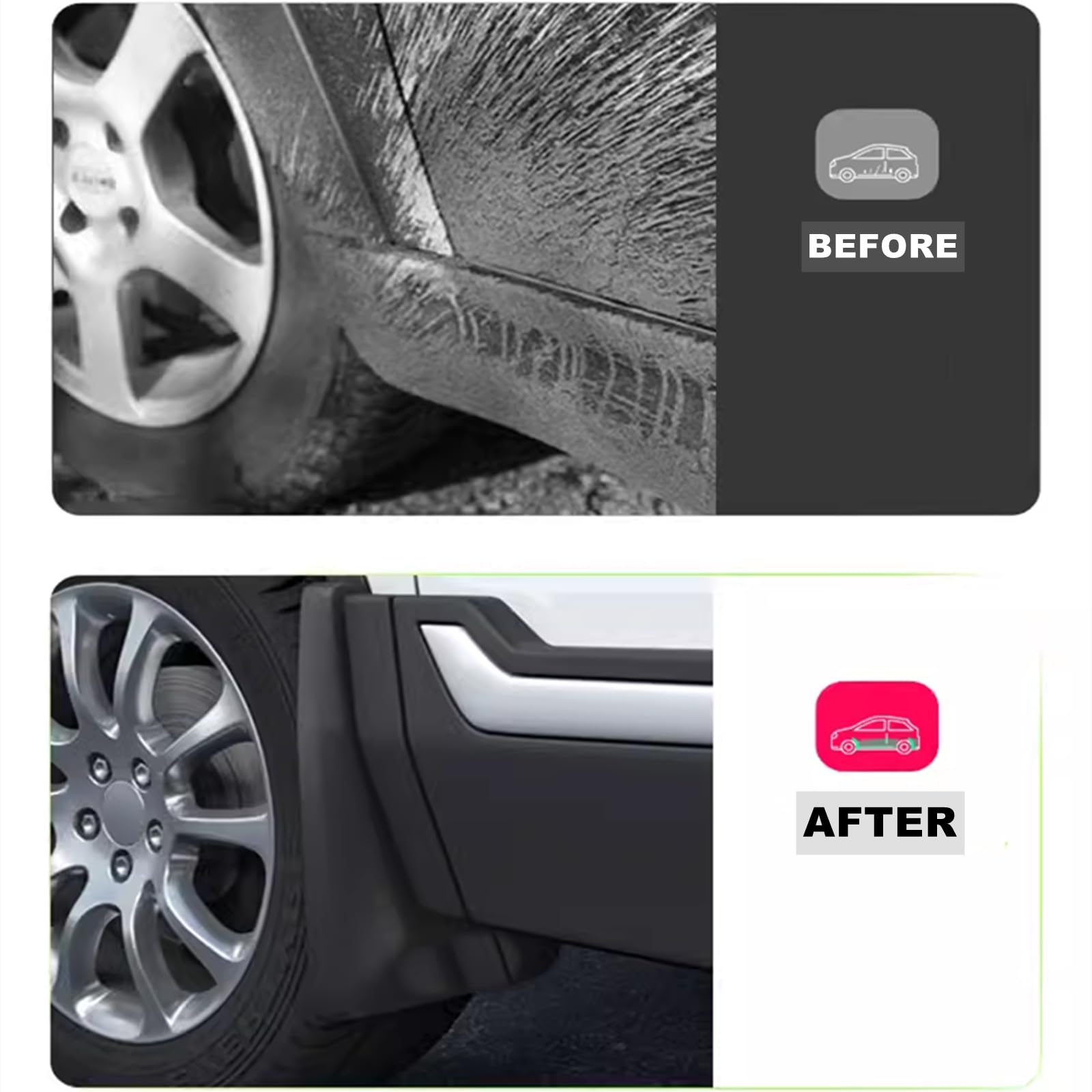 Tecoom Mud Flaps for Chevy Colorado/GMC Canyon 2015-2022, Black ABS Splash Guards Set of 4, Model MDCO268