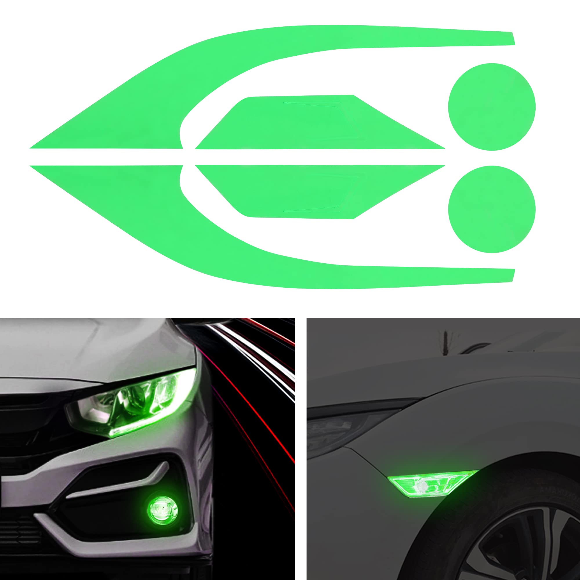 Tomall 3 Pair Vinyl Smoke Tint Fog Light Headlight Side Marker Light Film For Honda Civic 2016-2021 Fender Turn Signal Light Sti