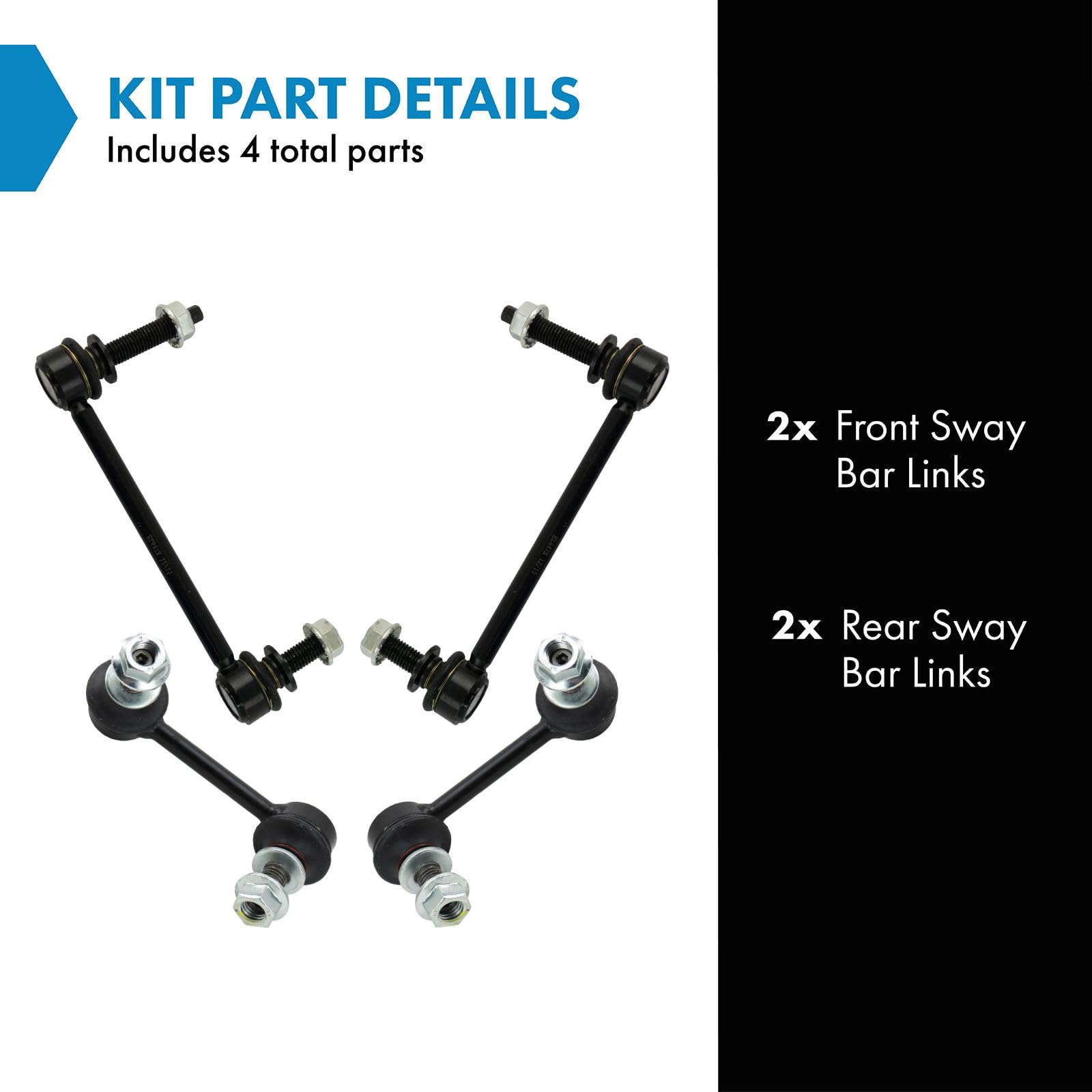 Trq Front & Rear Sway Bar Stabilizer Link Set Compatible With 2008-2015 Cadillac Cts