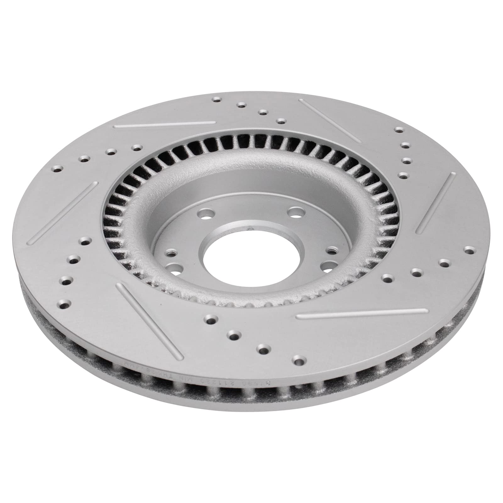 Trq Front Brake Rotors Set Premium G-Coated Performance Slotted X Drilled Driver & Passenger Side Compatible With 2012-2017 Hyun