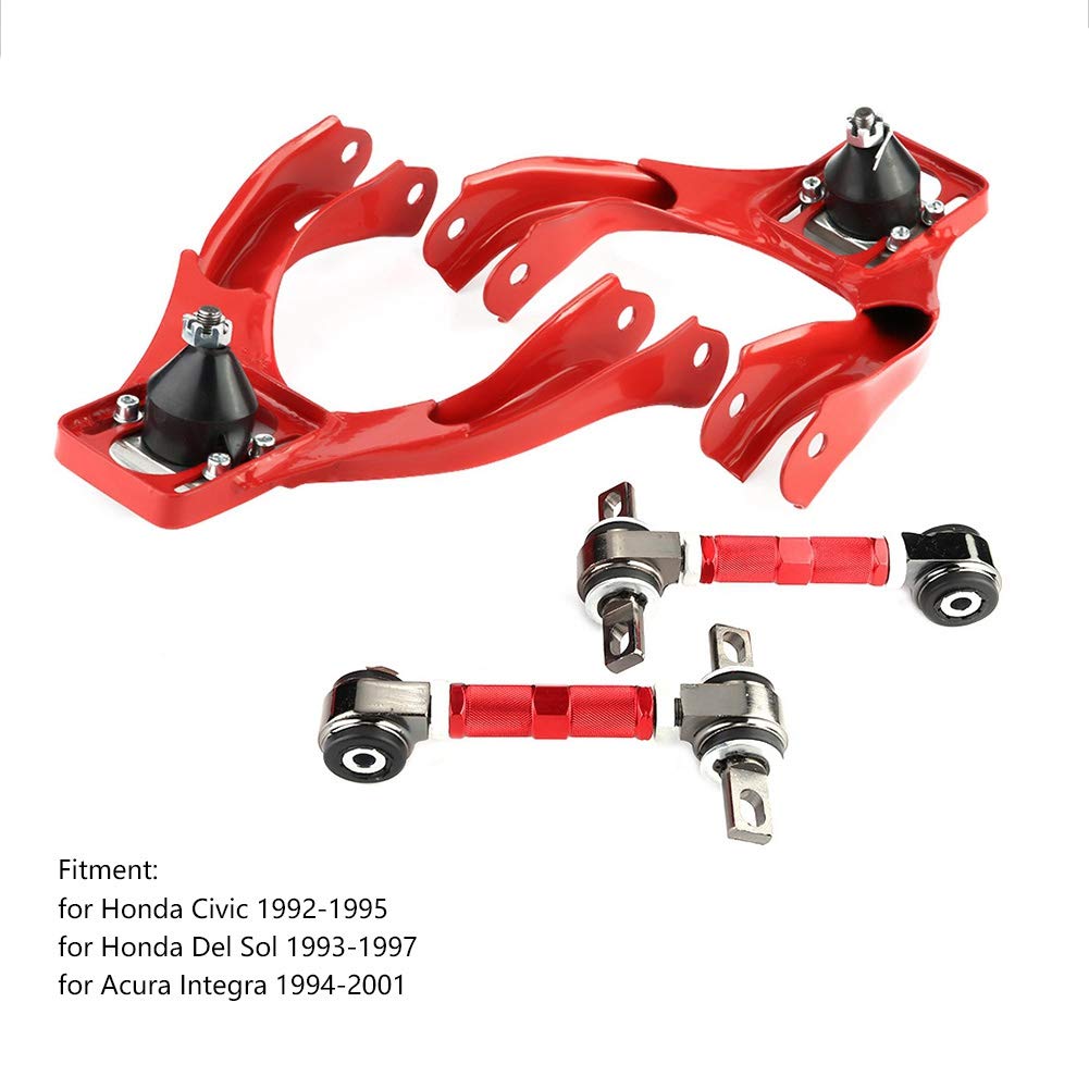 Qiilu Front Rear Camber Arm Control Suspension Kits For 1992-1995 Civic, For 1994-2001 Acura Integra, For 1993-1997 Del Sol