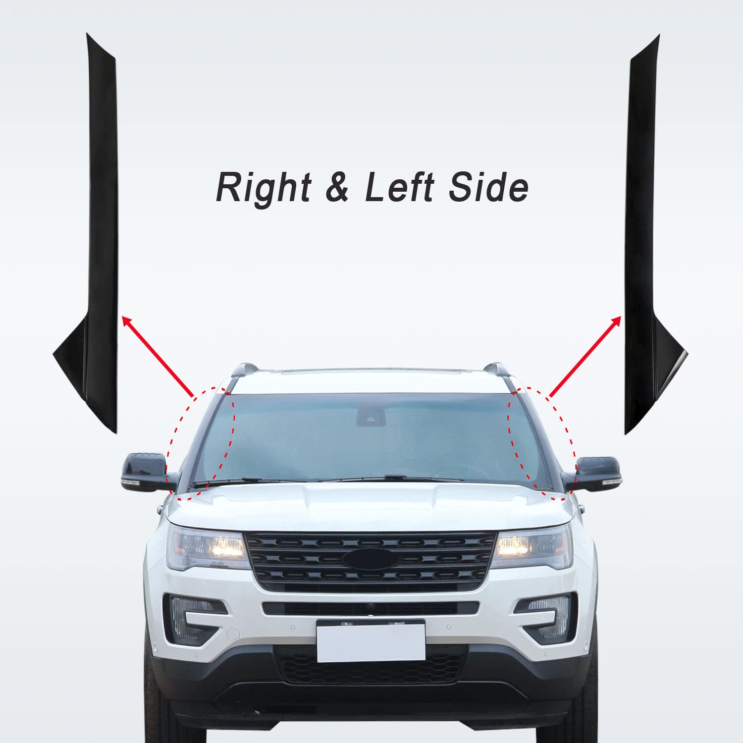 Carmocar A-Pillar Front Molding Windshield Outer Trim Replacement For 2011-2019 Ford Explorer 4 Door Utility (Left & Right) Repl