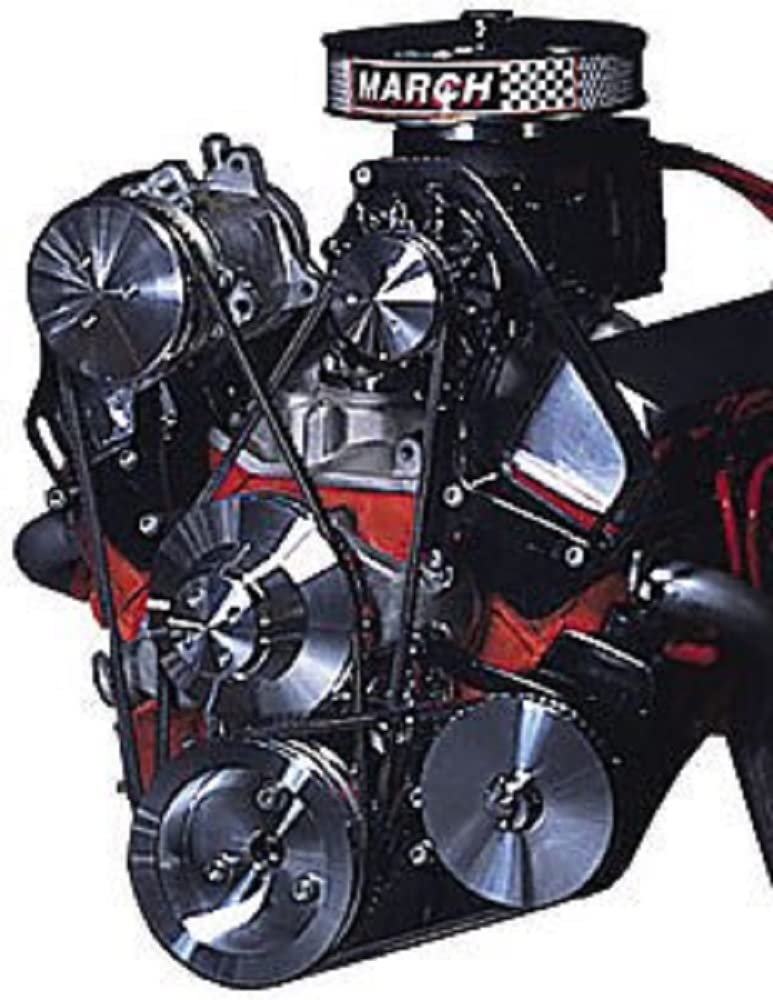 March Performance 6330 Performance Ratio Clear Powder Coated Billet Aluminum Serpentine Conversion Pulleys - Set Of 3