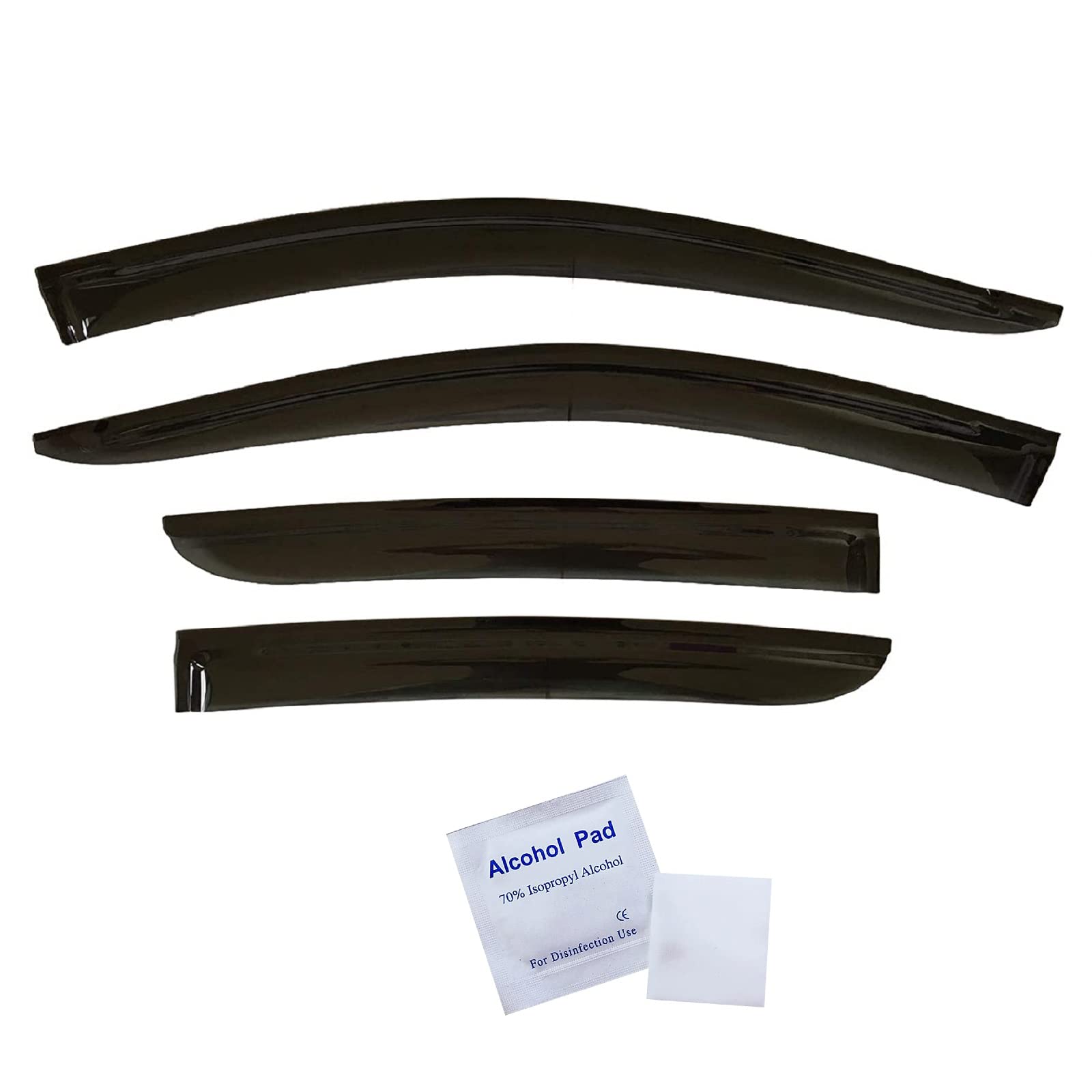 2020-2024 Tape-On Side Window Visor Deflectors For Nissan Sentra S Sv Sr Dark Tinted Rain Guards 2021 2022 2023