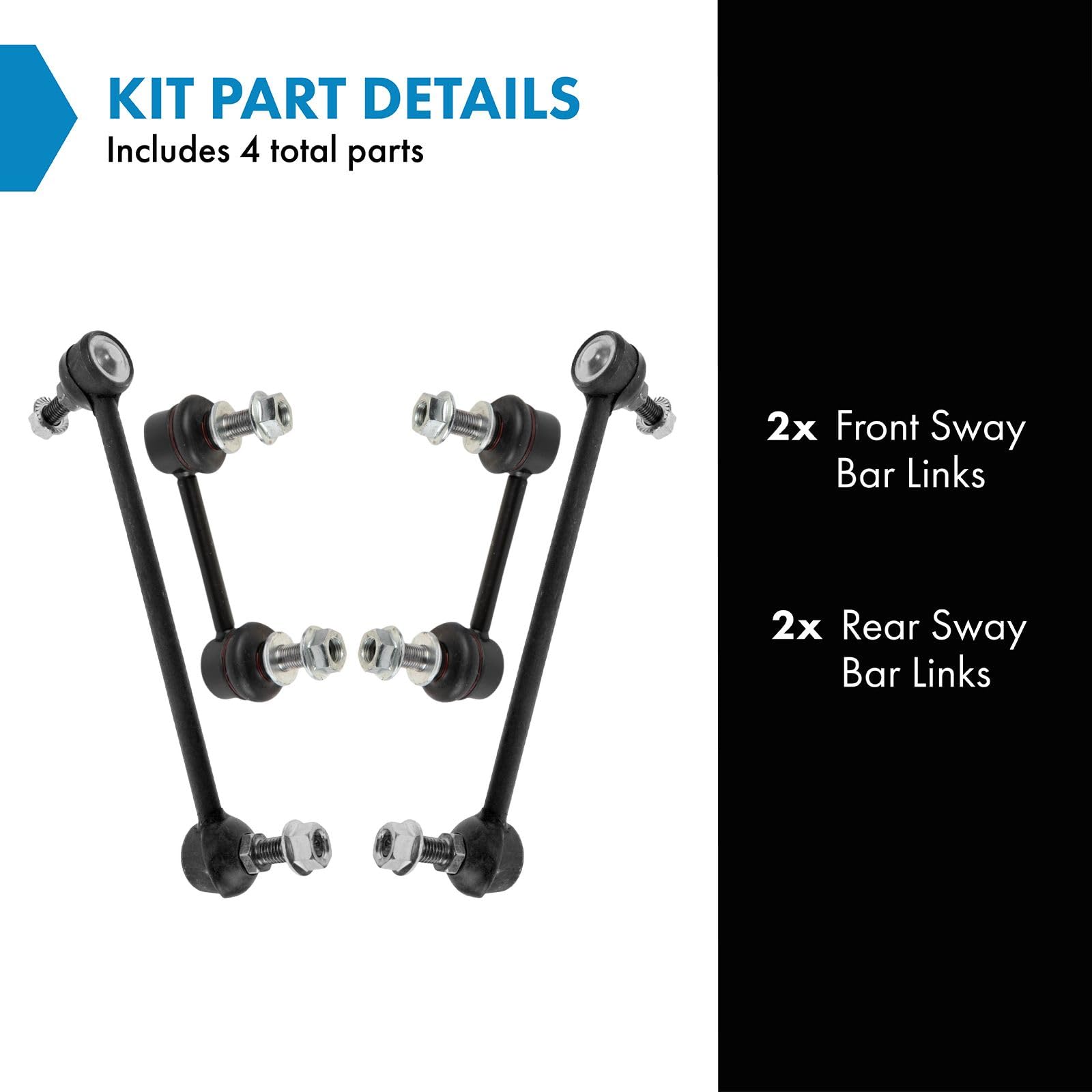 Trq Front & Rear Sway Bar Stabilizer Link Set Compatible With 2010-2019 Lexus Rx350 2018-2019 Rx350L Rx450H Rx450Hl 2014-2019 To