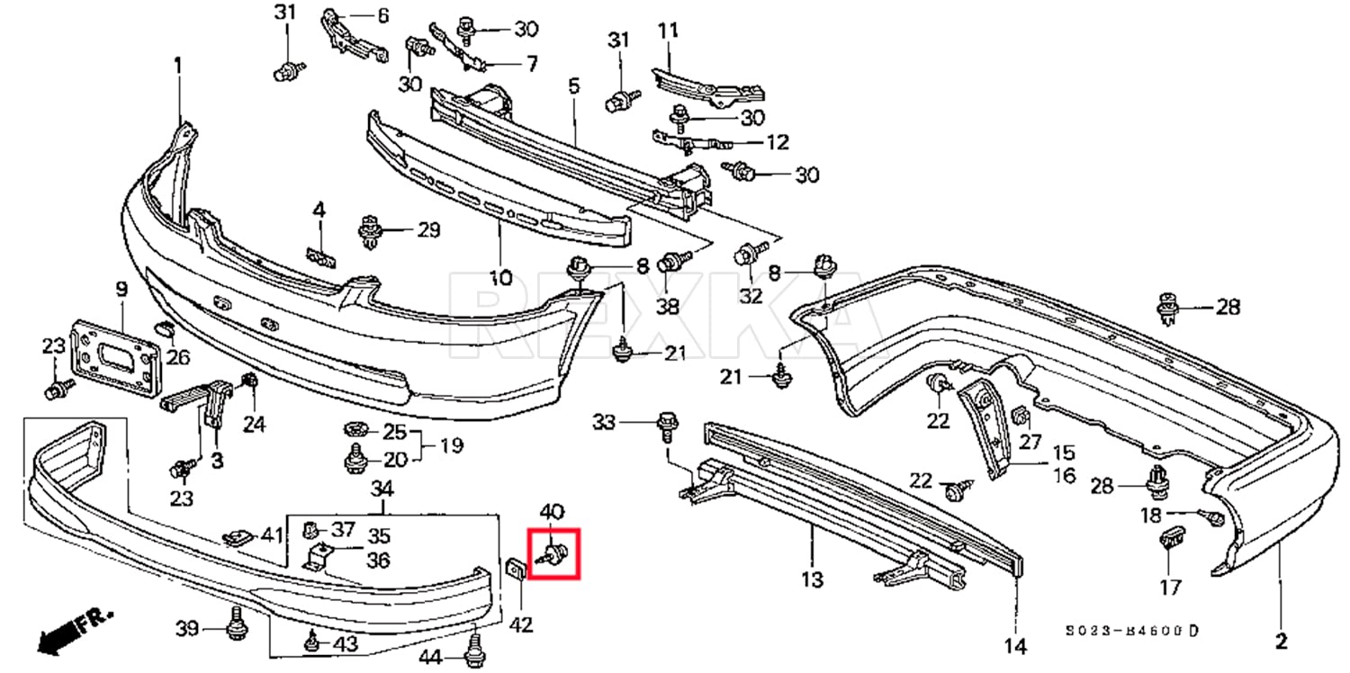 Rexka 40Pcs Fender Liner Splash Shield Wheelhouse Liner Screw Phillips Truss Head Sems Compatible With Honda Acura Bmw 90114-Se0
