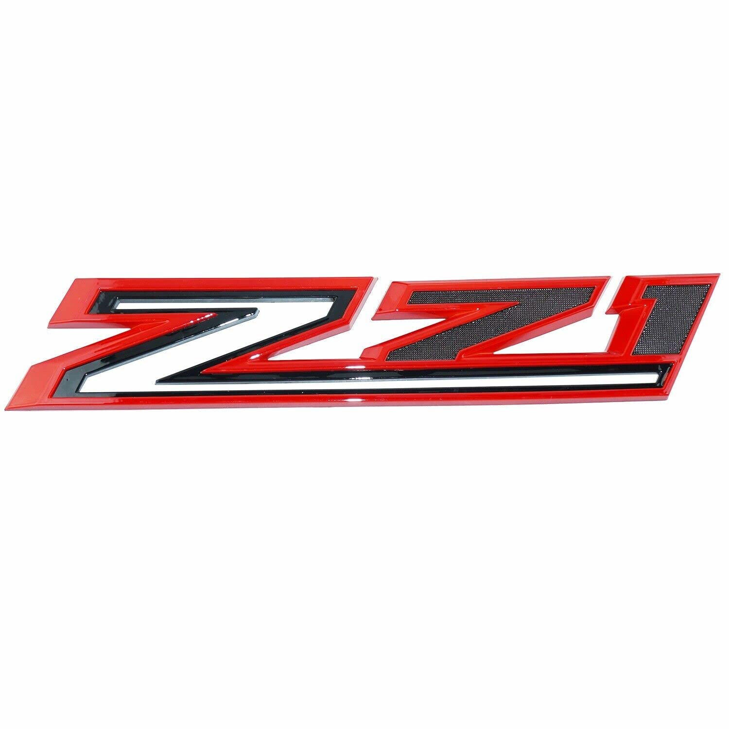 2X Large Size Z71 RH LH Side Fender Emblem Nameplate Badge Decal Replacement for 2019-2021 Chevy Silverado (Black Red)
