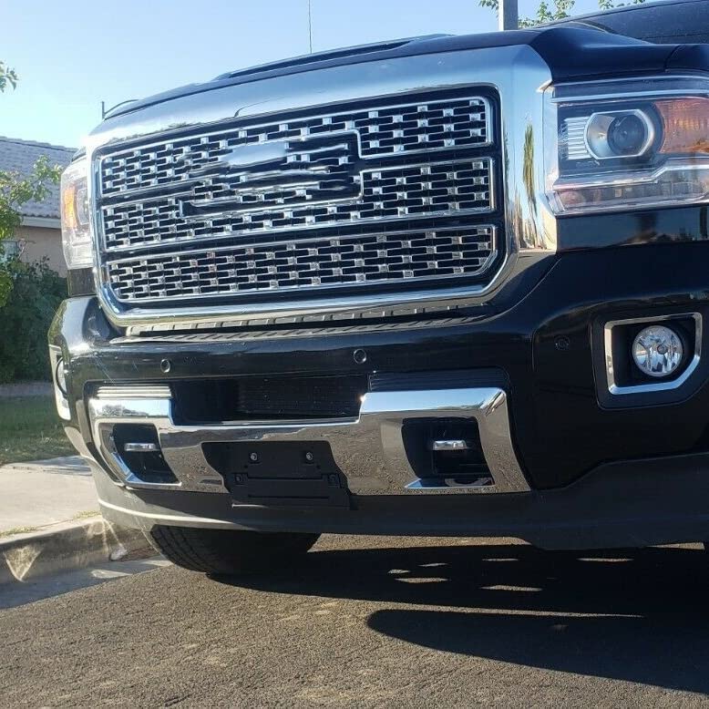 Ecotric Front Bumper Skid Plate Panel Lower Cover Compatible With 2015-2019 Gmc Sierra 2500/3500 Hd 4 Door Replace For Gm1053103C 23178964 23178780 Silvery