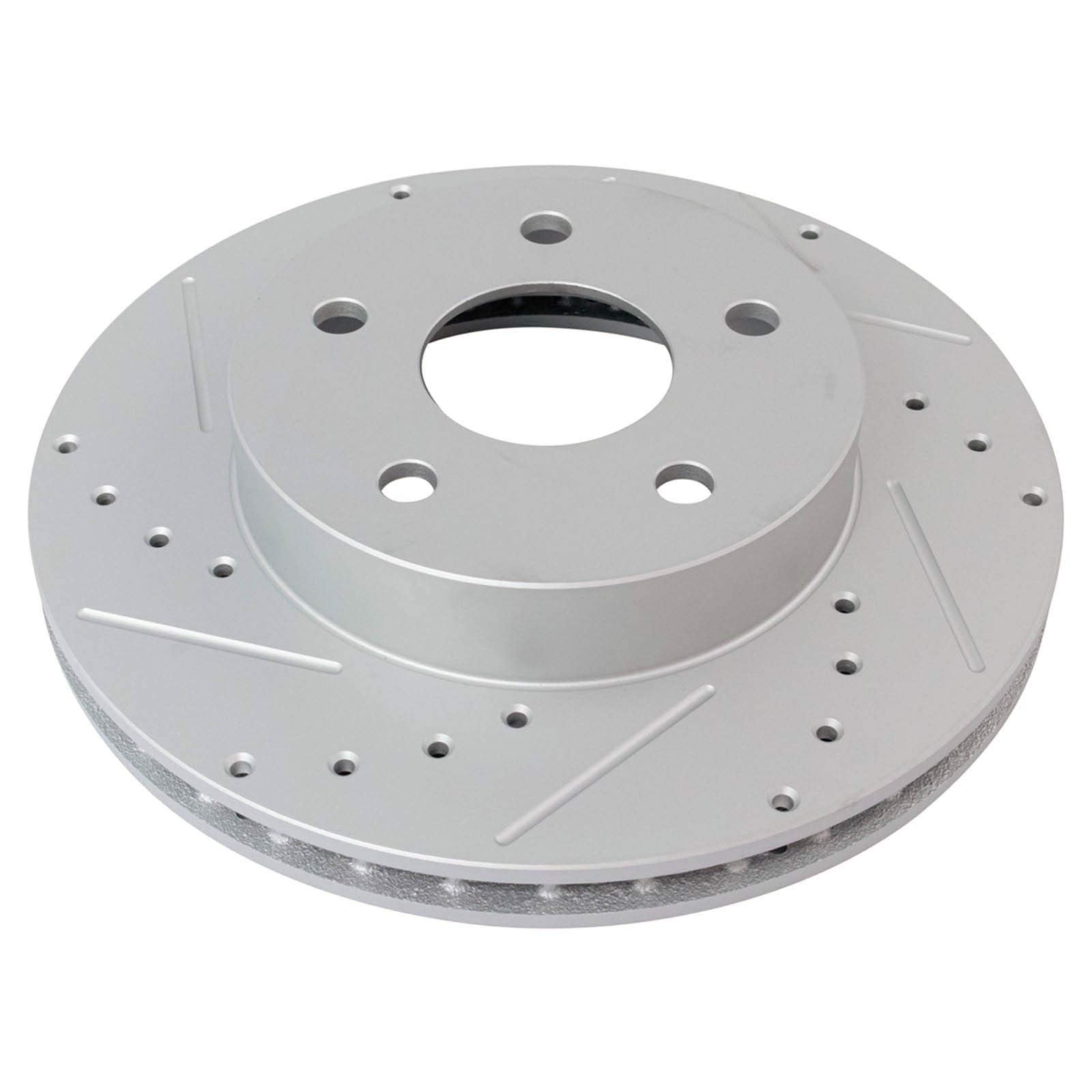 Trq Front Performance Brake Rotors Set Premium G-Coated Cross Drilled & Slotted Compatible With 1999-2004 Jeep Grand Cherokee
