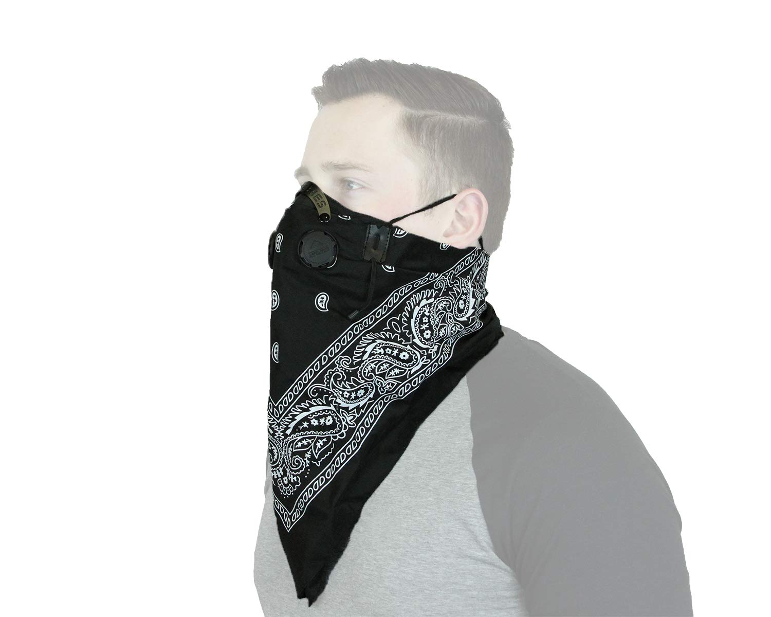 ATV TEK, Universal Bandana Style Dust Masks with Suspension Straps & 3D Nose Box - Black, XL