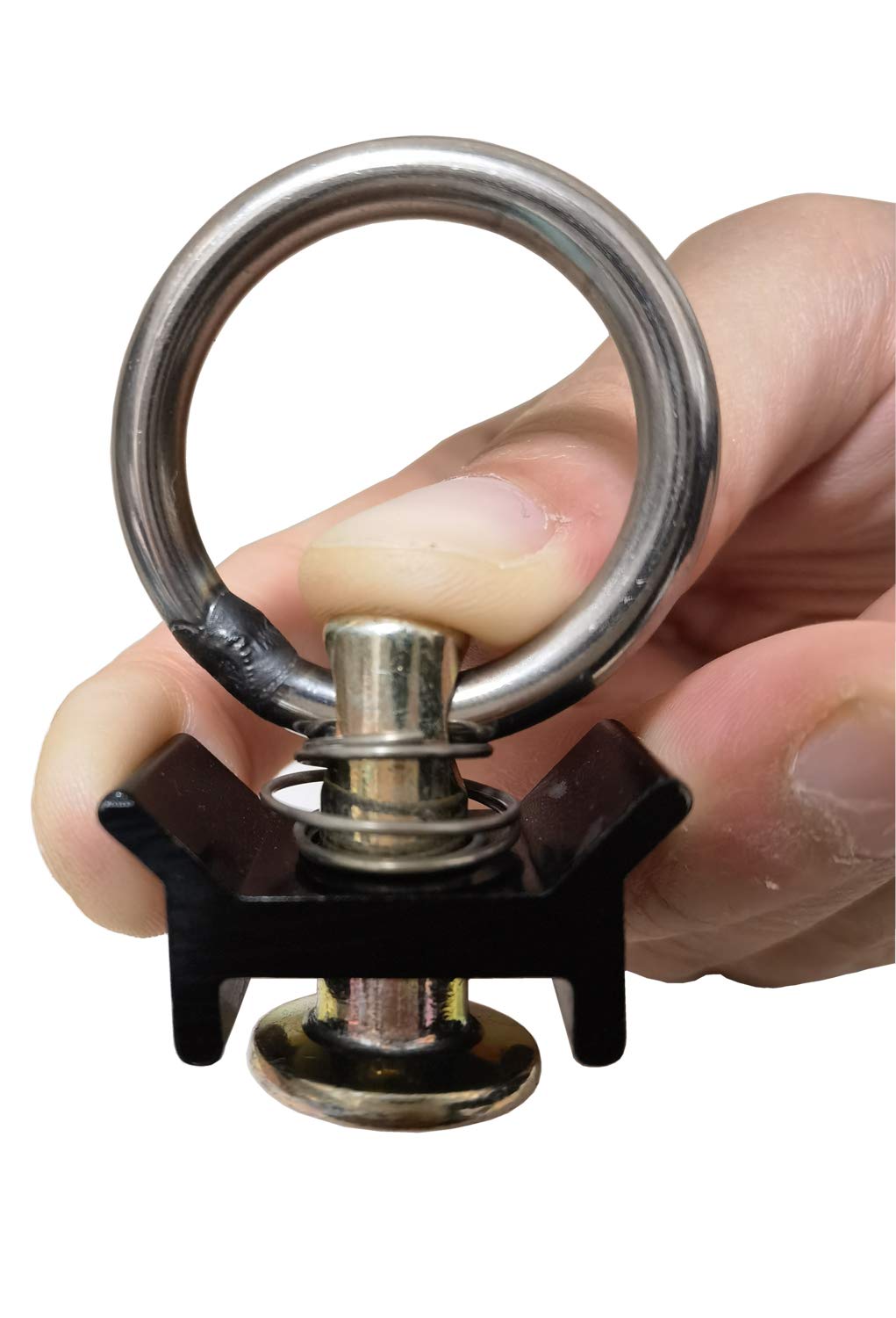 12 Pack Black L Track Single Stud Fitting with Round Ring