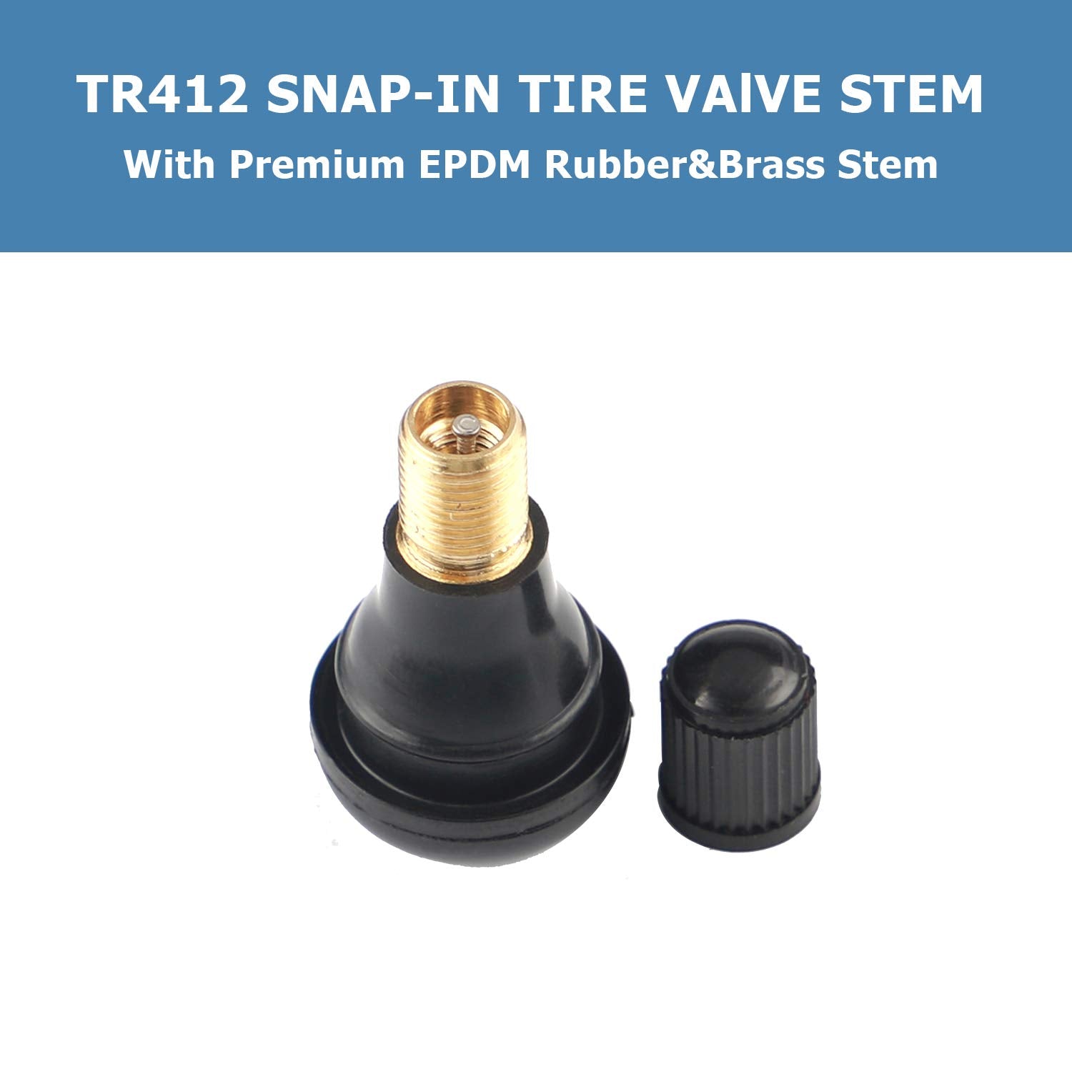 Ezisoe 50 Pcs Tr412 Black In Standard Length Stem Snap Rubber Valve Stems,For Off-Road Trucks Atv,Suvs,Rvs With Tubeless 0.453In 11.5Mm Rim Holes On Vehicles