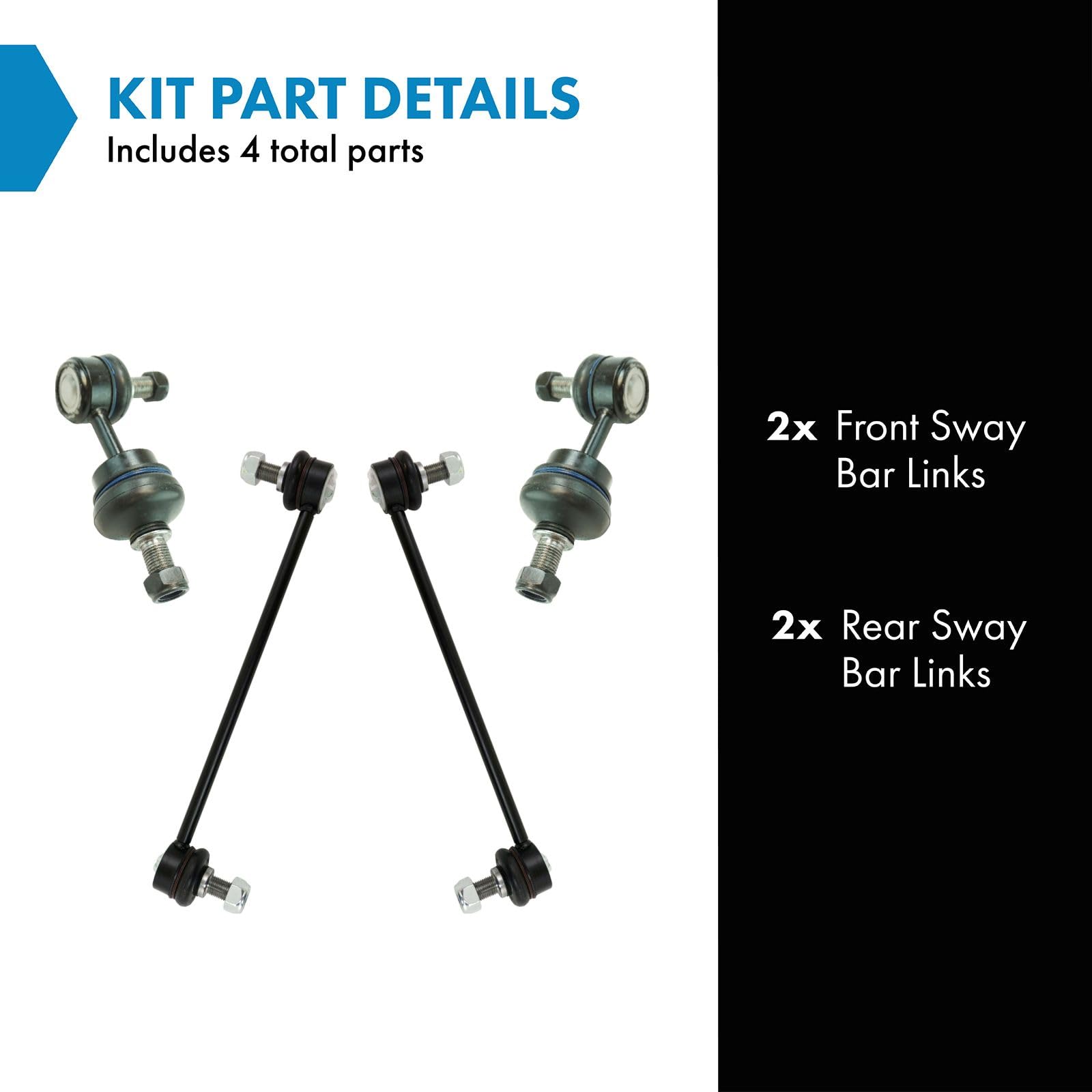 Trq Front & Rear Sway Bar Stabilizer Link Set Compatible With 2012-2017 Hyundai Azera 2012-2015 Sonata 2014-2016 Kia Cadenza Opt