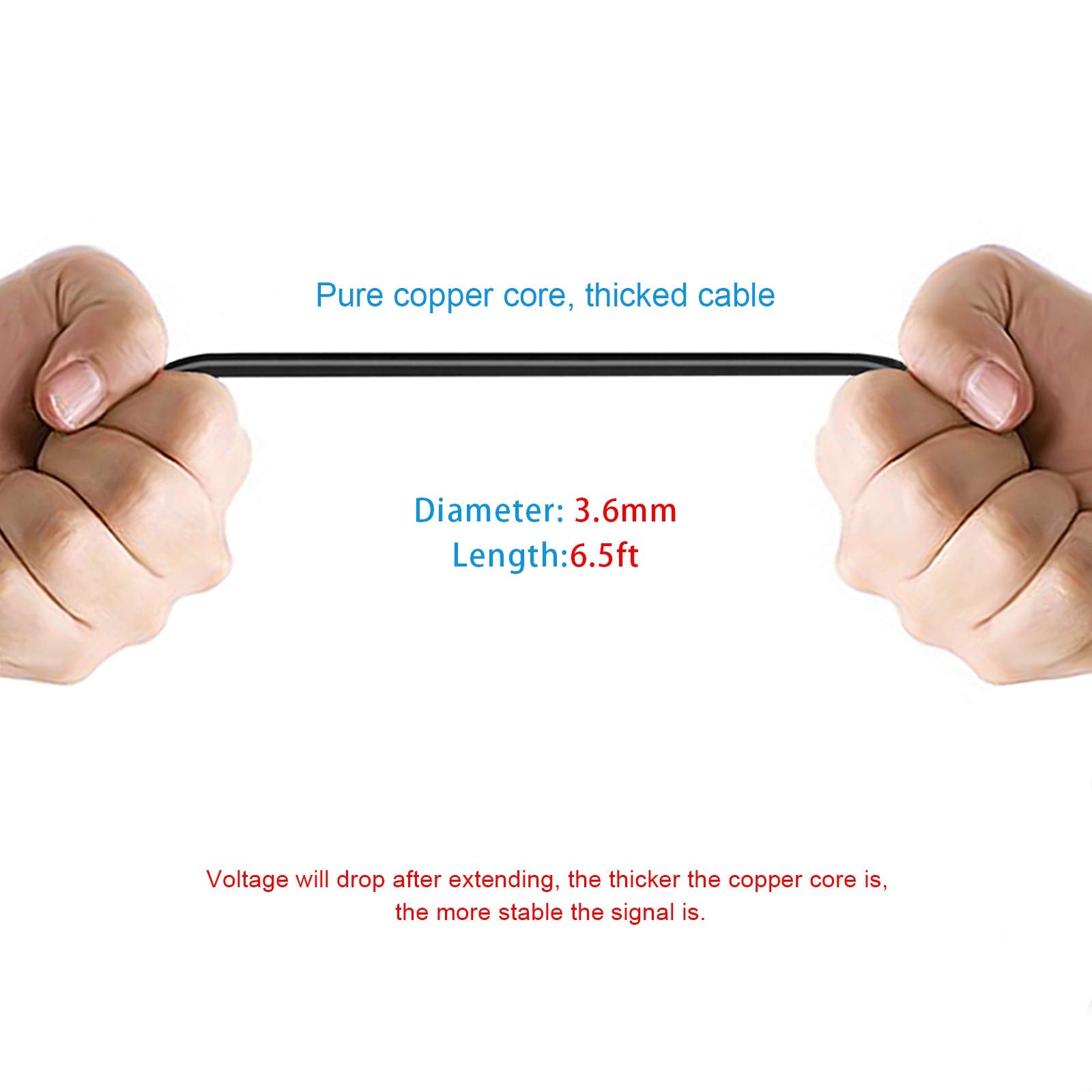 Pixelman 2.5Mm Male To Female Backup Camera Extension Cable,6.5Ft Rear View Camera Extension Cord For Dash Cam Mirror Cam Rearvi