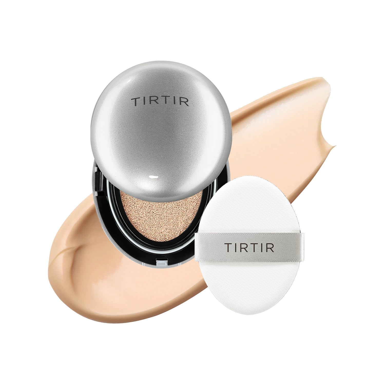 [*Mini Size*] TIRTIR Aura Glow Silver Cushion | Korean Cushion Foundation  (#21N Ivory  0.15 Fl Oz)-New