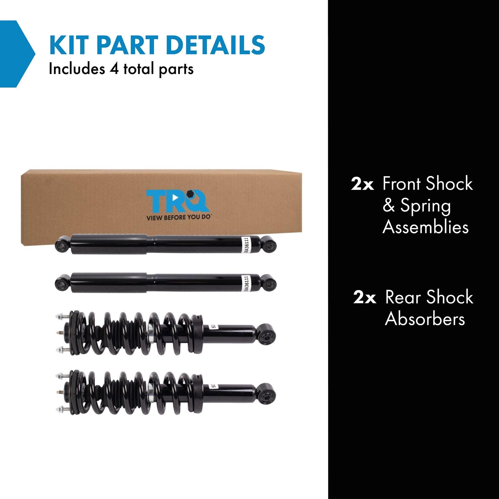 Trq Front And Rear Complete Strut Assembly & Shock Absorber Kit Shock & Spring Strut Assembly Compatible With 2015-2019 Chevrole