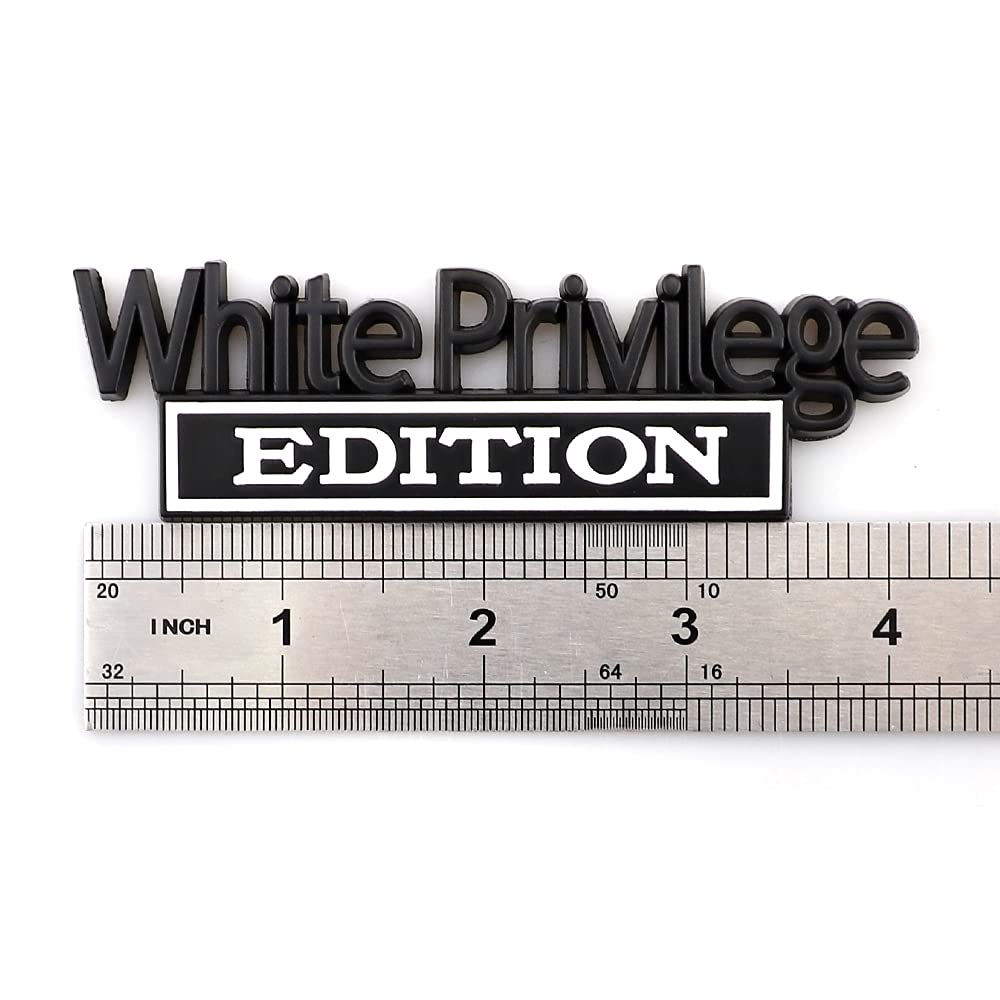 Carrun 2 Pcs White Priviledge Edition Emblem Car Side Rear Front Hood Fender Bumper Metal Badge 3D Decal Sticker Fit F-150 F250