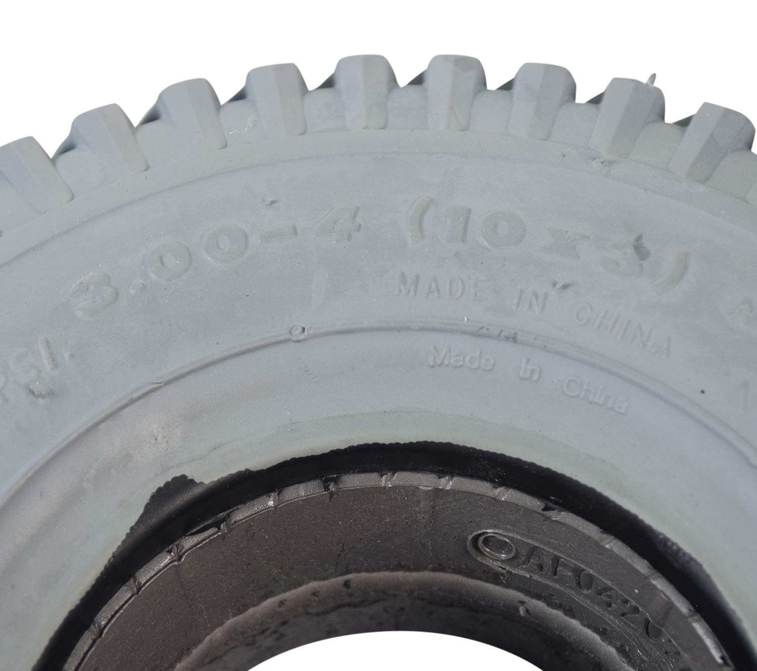 Alveytech 3.00-4 (10''X3'', 260X85) Foam-Filled Mobility Tire With Powertrax C248 Tread (Primo) 2.75'' Bead Width