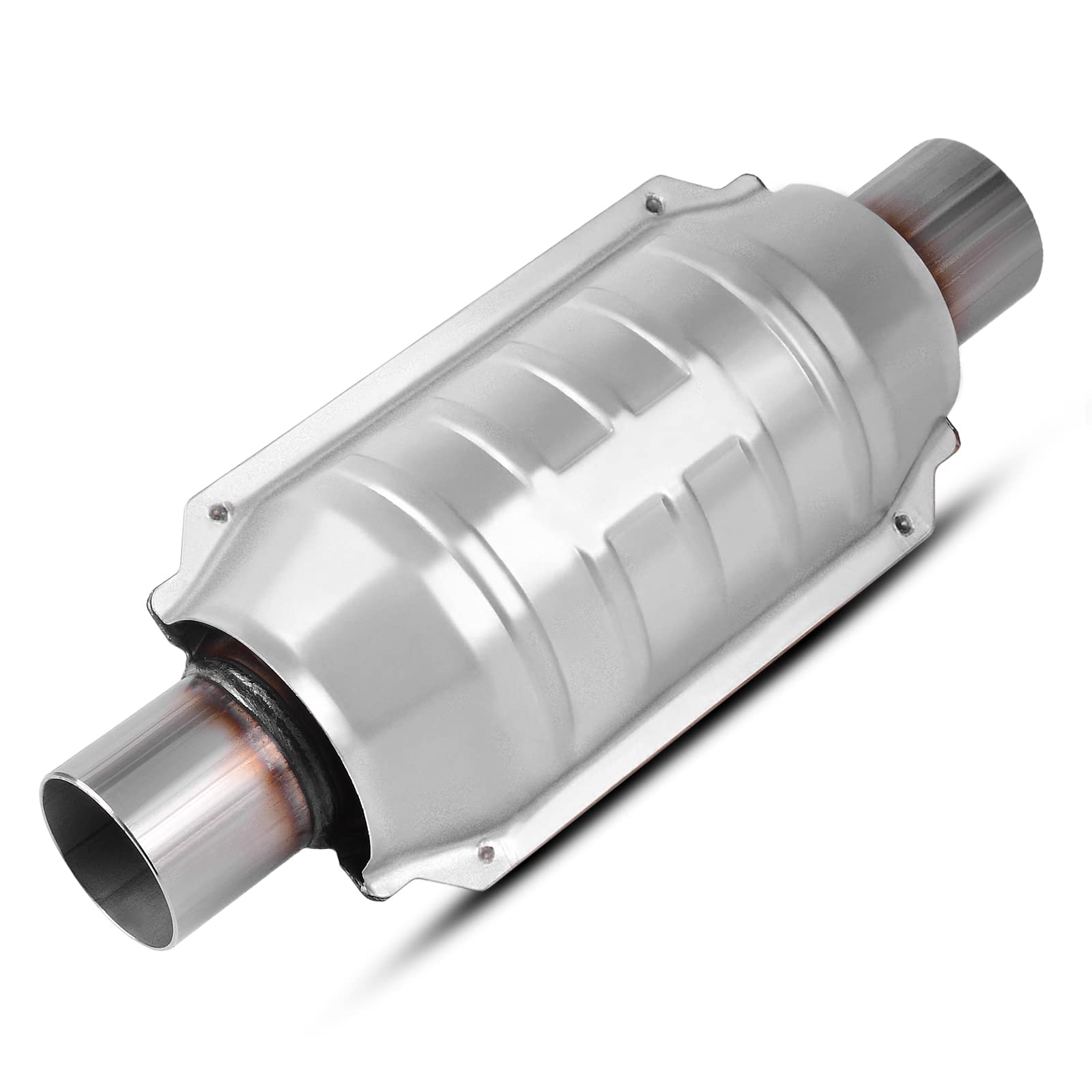 Autosaver88 Atcc0016 2 Inlet/Outlet Universal Catalytic Converter With Heat Shield (Epa Compliant)