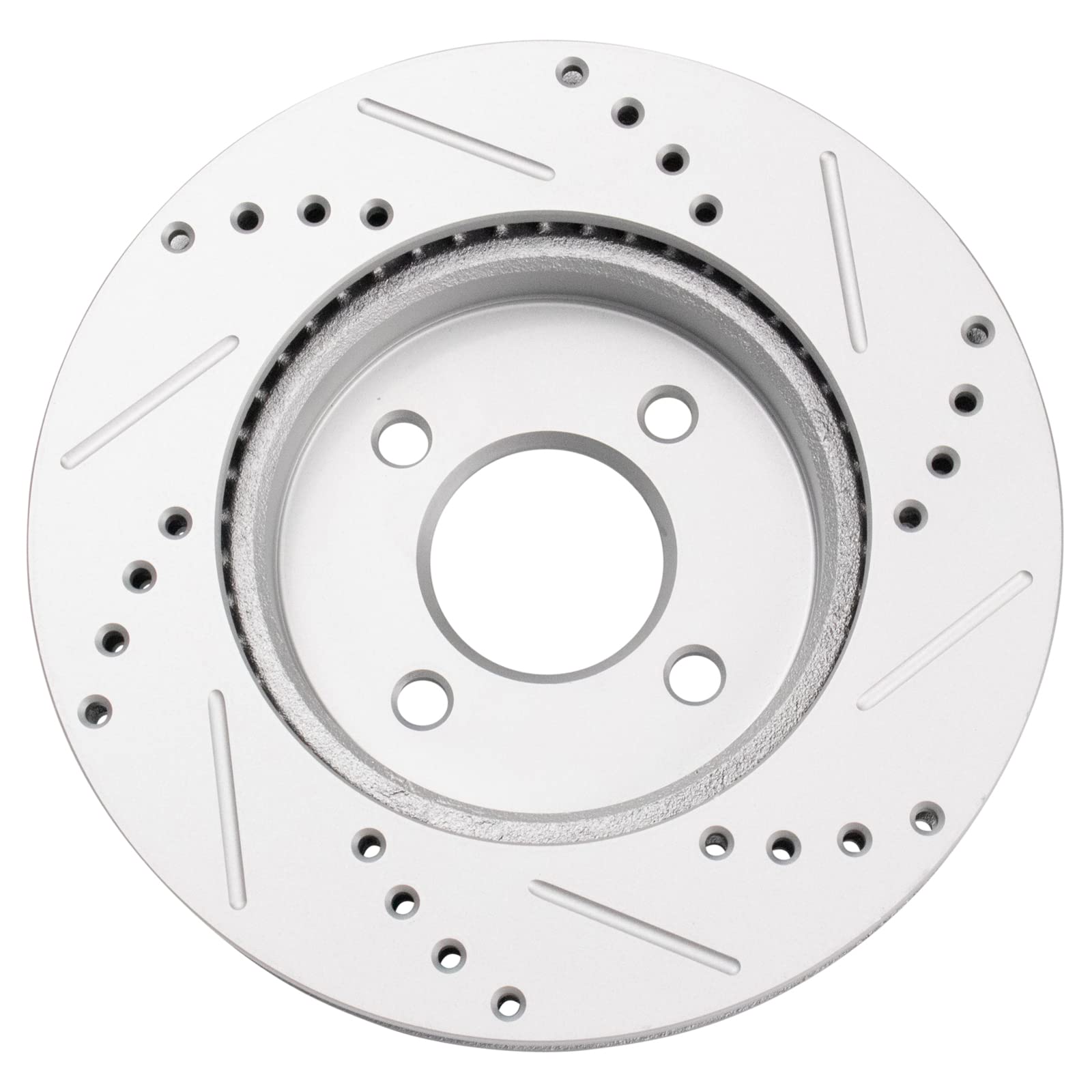 Trq Front Performance Brake Rotors Set Premium G-Coated Cross Drilled & Slotted Compatible With 2012-2019 Nissan Versa 2014-2019