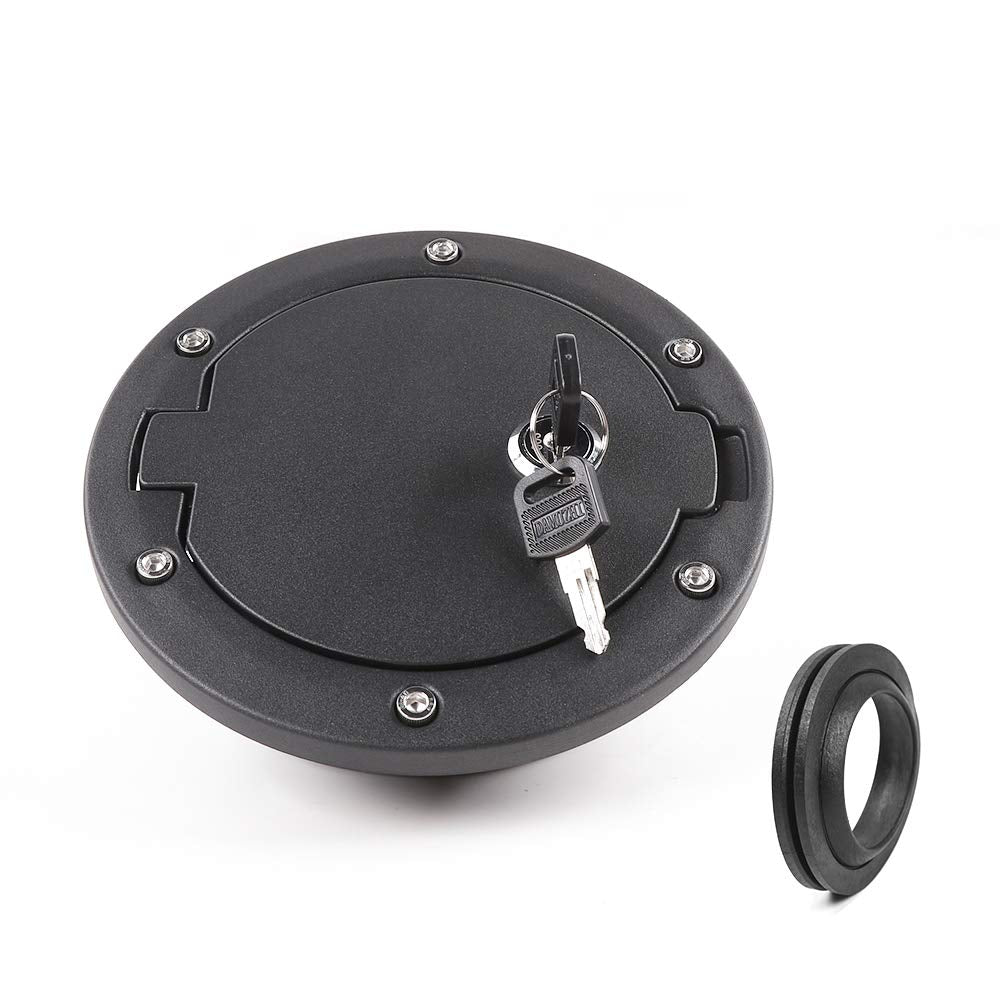 Fuel Door Cover Jecar Locking Gas Cap Cover For 2007-2018 Jeep Wrangler Jk & Unlimited