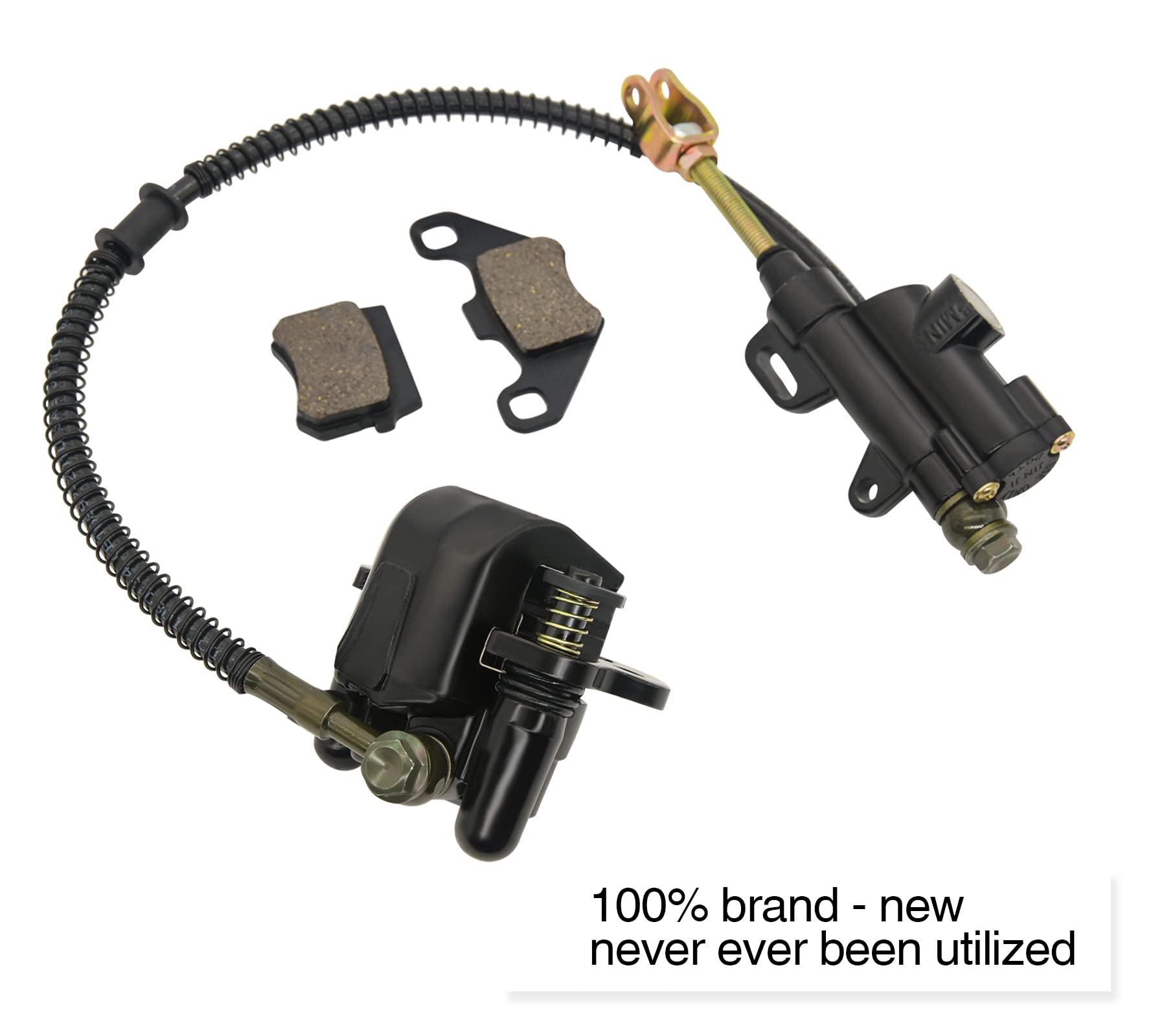 Rain King Rear Brake Master Cylinder Caliper Assembly for 50cc 70cc 90cc 110cc 125cc Chinese ATV Quad Scooter Foot Rear Brake as