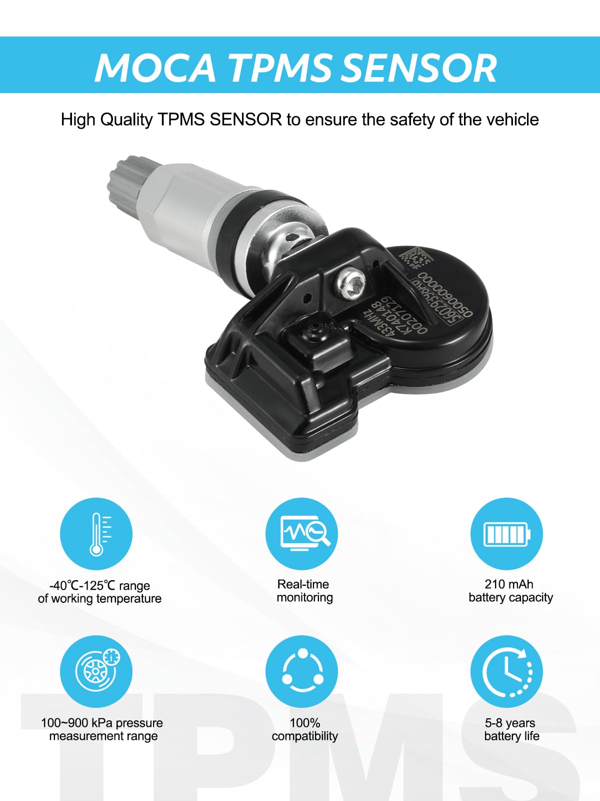 TAUTOY Upgrade TPMS Sensor,433Mhz Tire Pressure Monitoring Sensor Fit for Chrysler Jeep Dodge Ram Replace# 56029398AB(4-Pack)