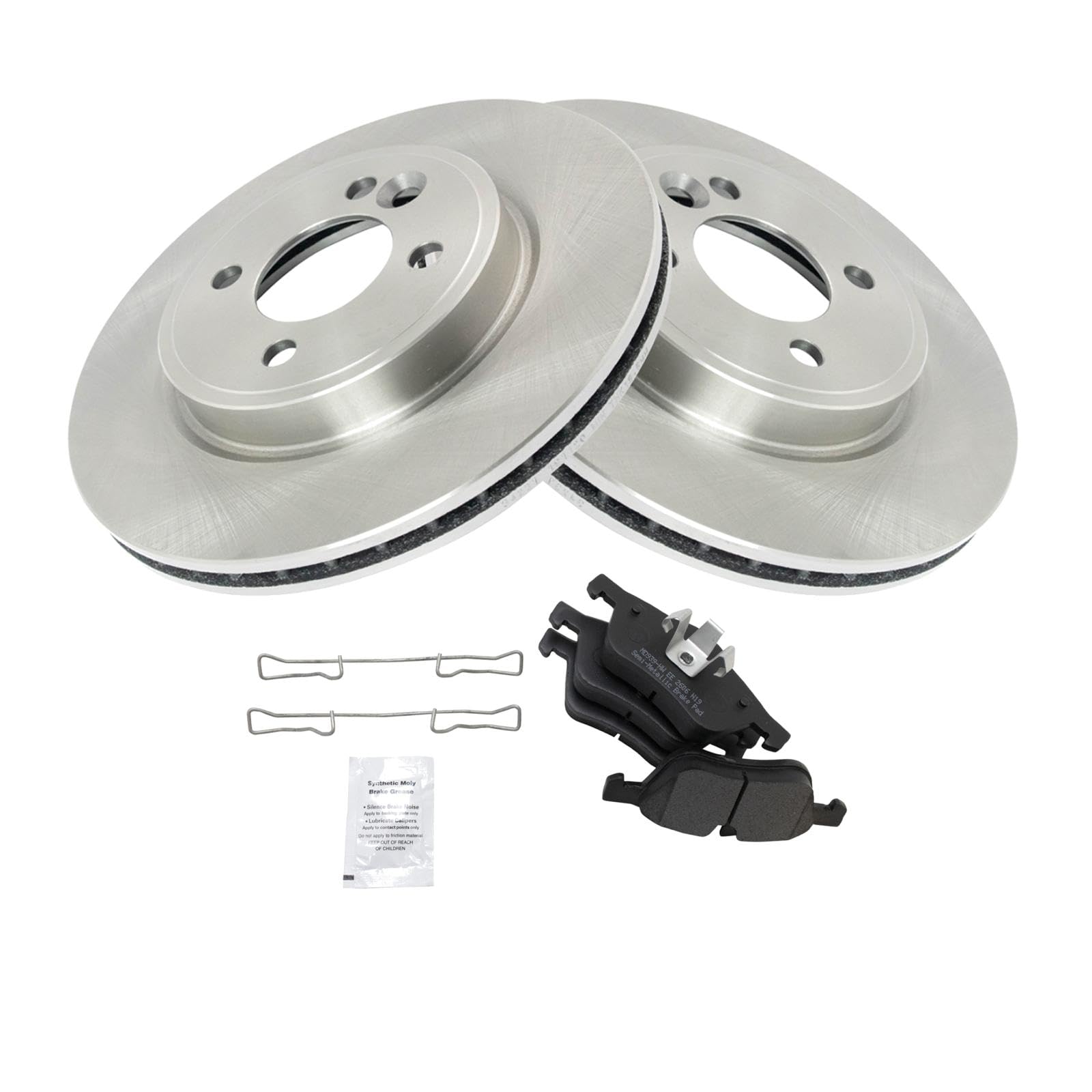 Trq Front Brake Pad & Rotor Kit Brake Pads Brake Rotor Semi-Metallic Compatible With 2002-2006 Mini Cooper
