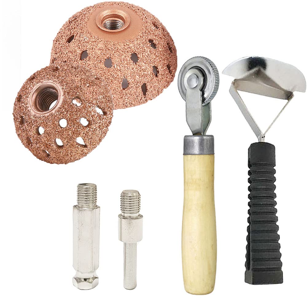 Ausfyyam Tire Repair Patch Tools Tire Buffing Wheels 42 Mm 55 Mm Tungsten Steel Buffing Wheel With Tire Patch Roller Scraping Cutter For Car Tire Grinding Polishing Accessories Kit