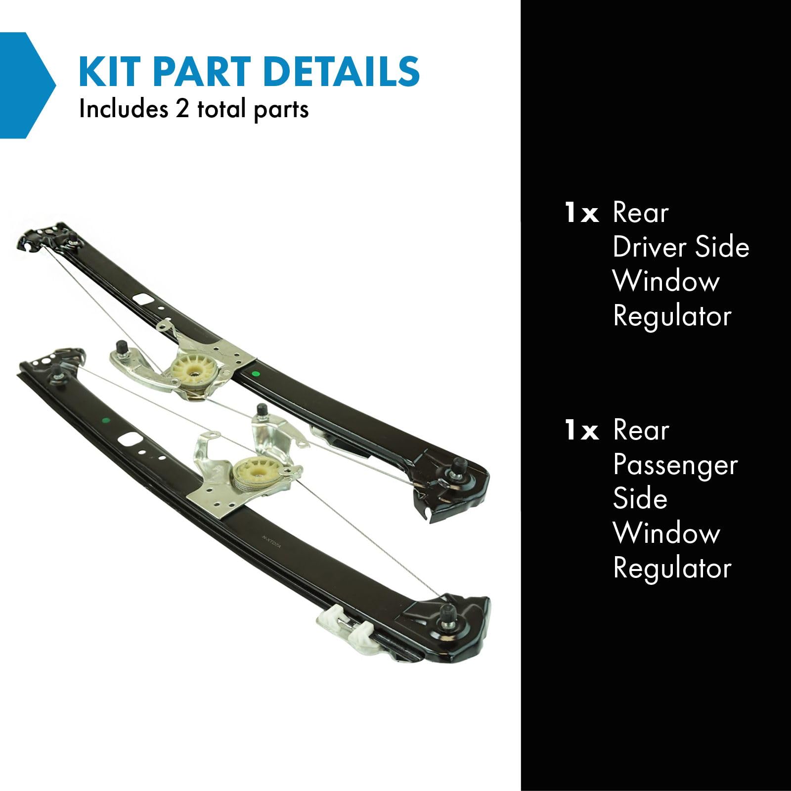 Trq Rear Power Window Regulator Set Compatible With 2000-2006 Bmw X5