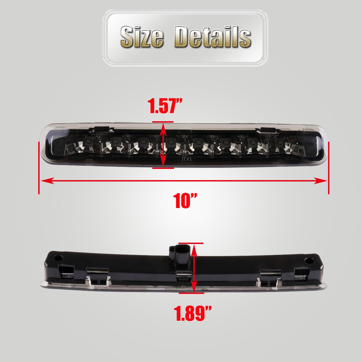 Sl-Hermosa Full Led Third Brake Light Compatible With 2005-2009 Ford Mustang, Rear Brake Stop Tail Light Oem# 6R3Z13A613A