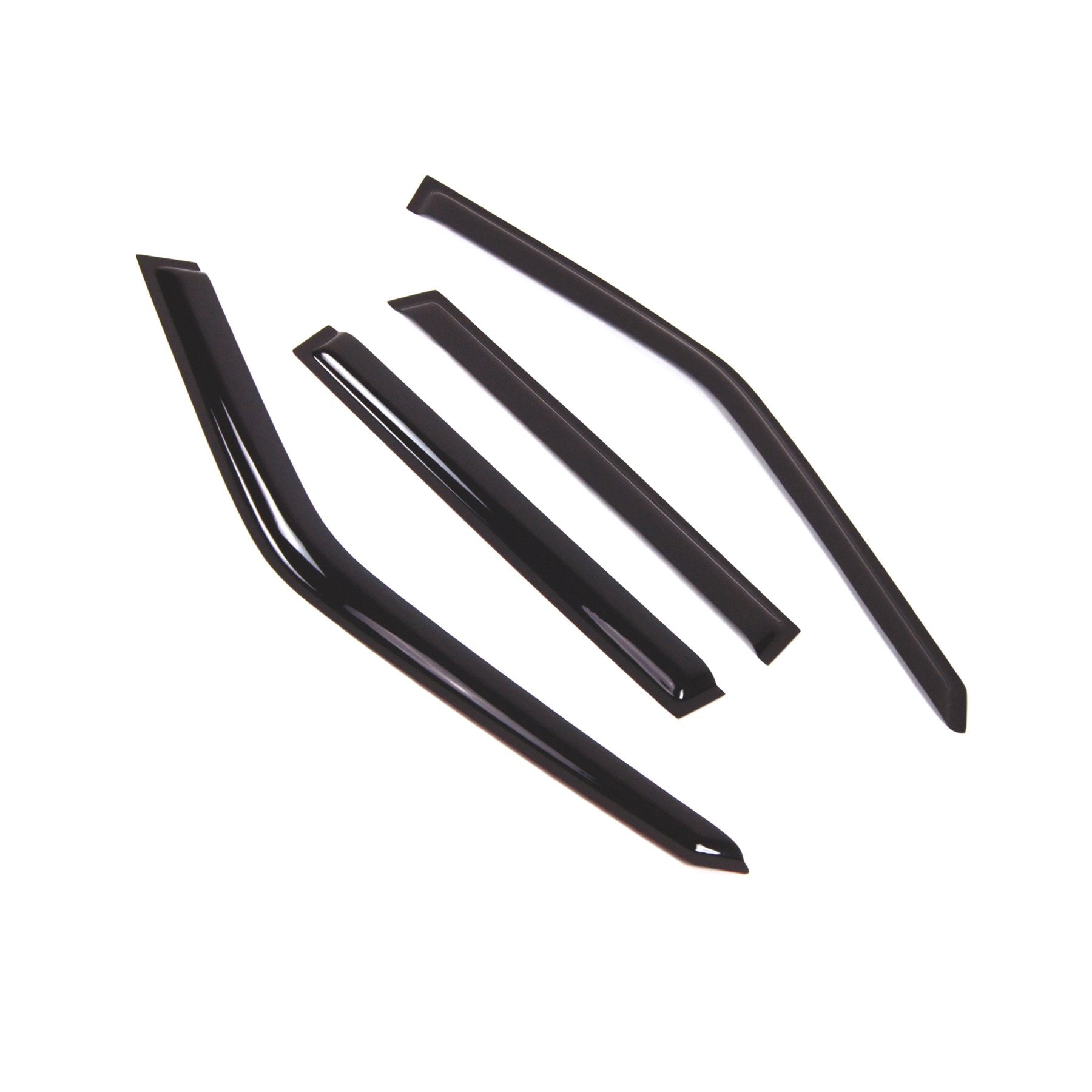 Tuningpros WD2-750 Dark Smoke 4 Pcs Set Window Visor (Outside Mount) Deflector Rain Guard Compatible with 1998-2000 Volvo S70