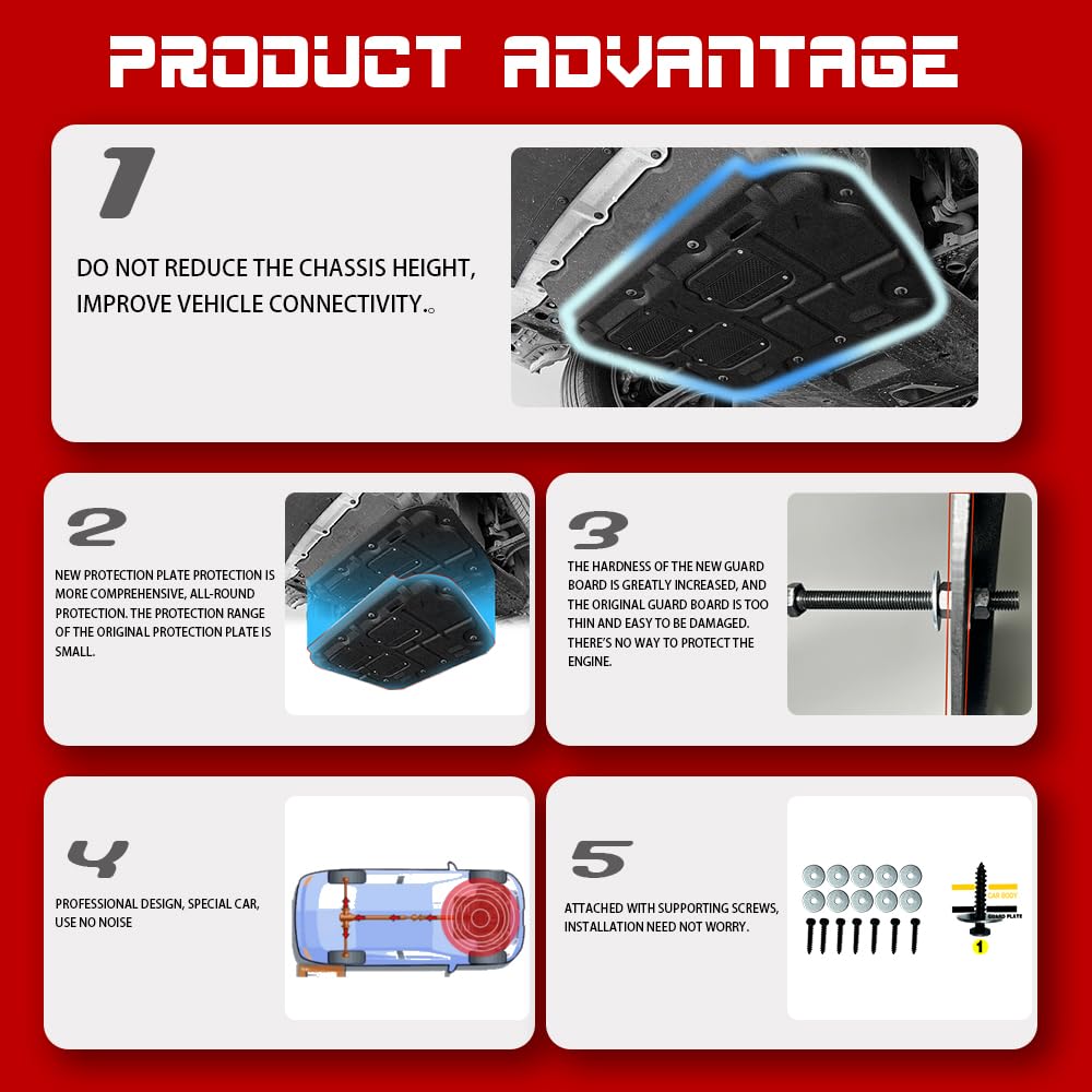 V CisxviLC Engine Guards Mud Flaps for Ford Focus 2012-2018, Black, Plastic, Model xhbfocus1218, Compatible with Focus ST/RS