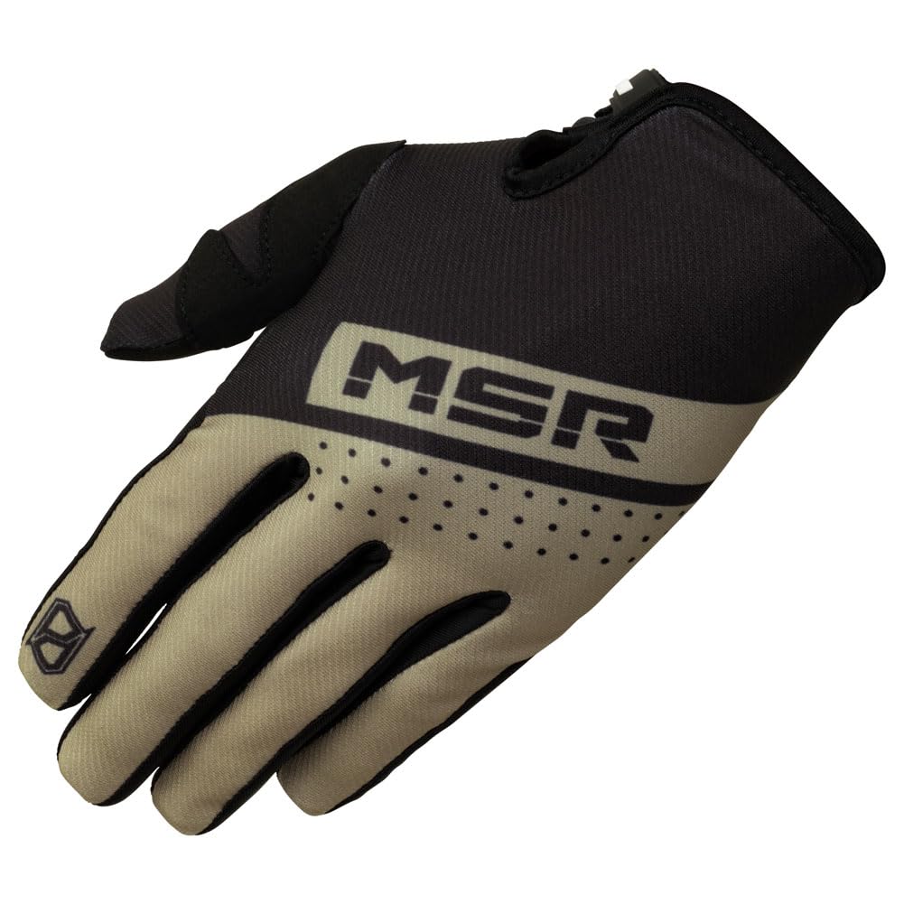 MSRAxxis Range Riding Gloves - Medium - Unisex Black/Tan - Lightweight Motocross, MTB, BMX & Powersports Gloves for Men & Women
