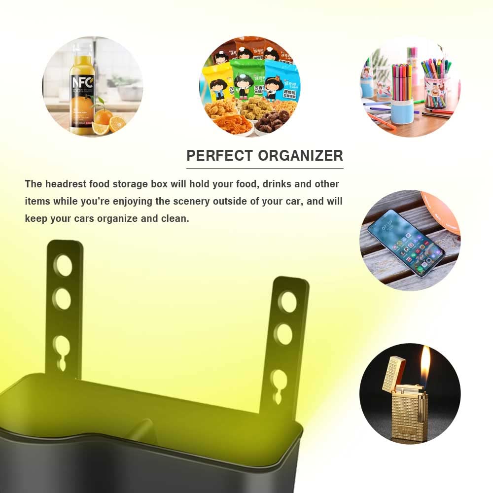 Car Cup Holder Seat Back Headrest Organizer Drink Pocket Food Tray Universal Caddy Storage Box For Cell Phones Keys Cards Wallets