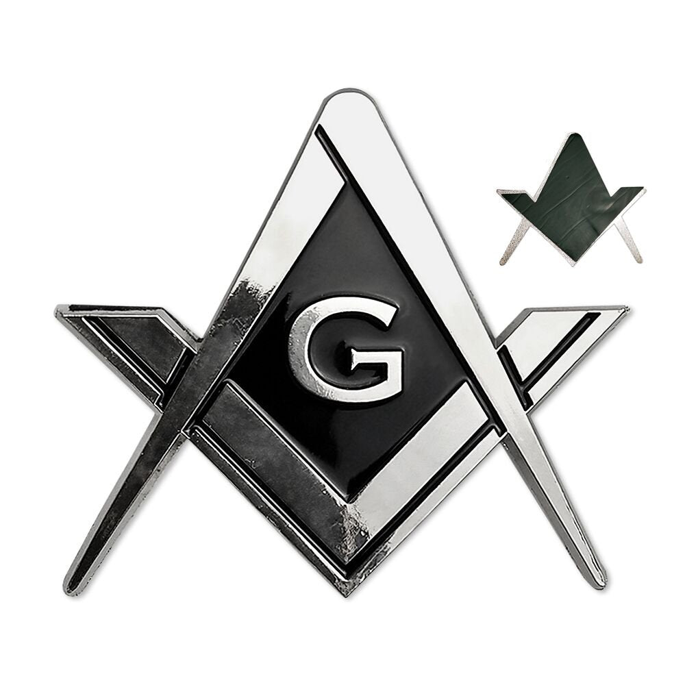 Masonic Car Emblem Square And Compass Metal Decal